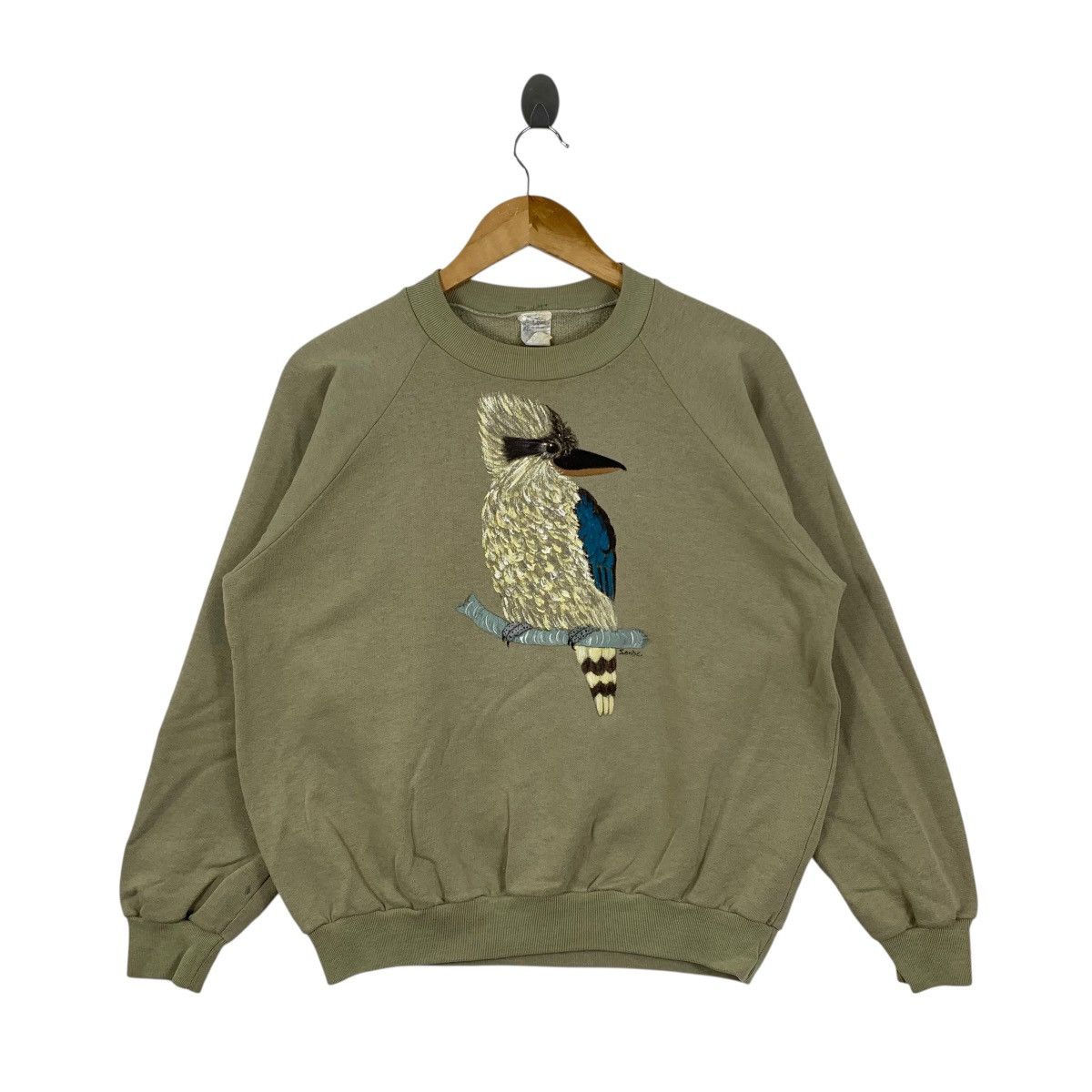 Vintage Vintage 90s SANDE AUSTRALIA Hand Paint Bird Art Sweatshirt Size US L / EU 52-54 / 3 - 1 Thumbnail