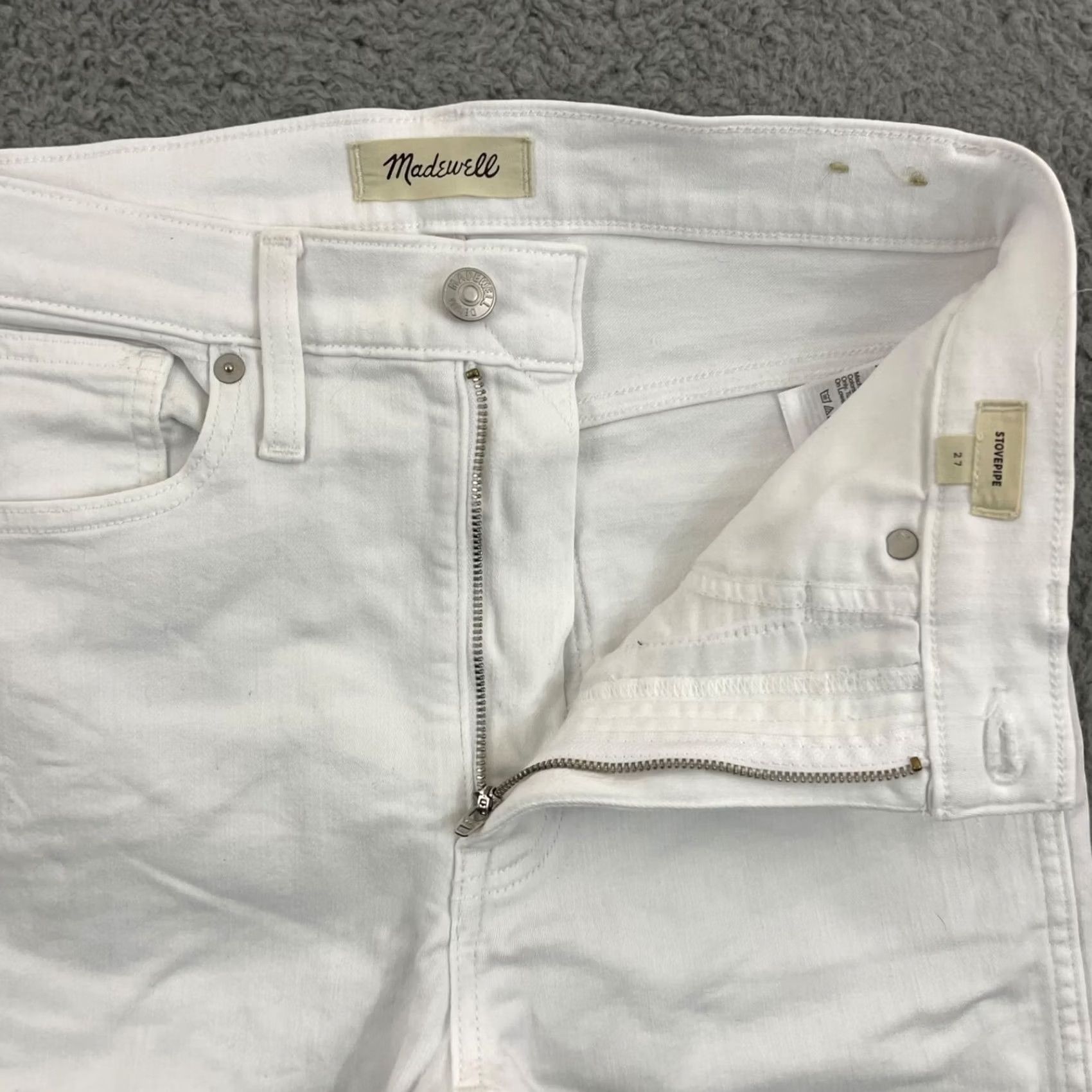 Madewell Madewell Jeans White High Waisted Stretch 5-Pocket Denim City Preppy 28x26 Womens Regular Womens Jeans Size 27" / US 4 / IT 40 - 4 Thumbnail