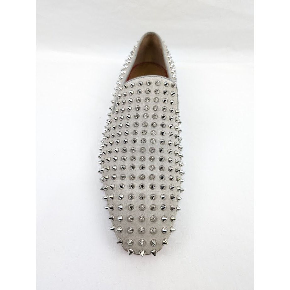 Christian Louboutin o1rshd1 Crosta Dandelion Spikes Flat Shoes in Goose/Silver Size US 12 / EU 45 - 6 Thumbnail