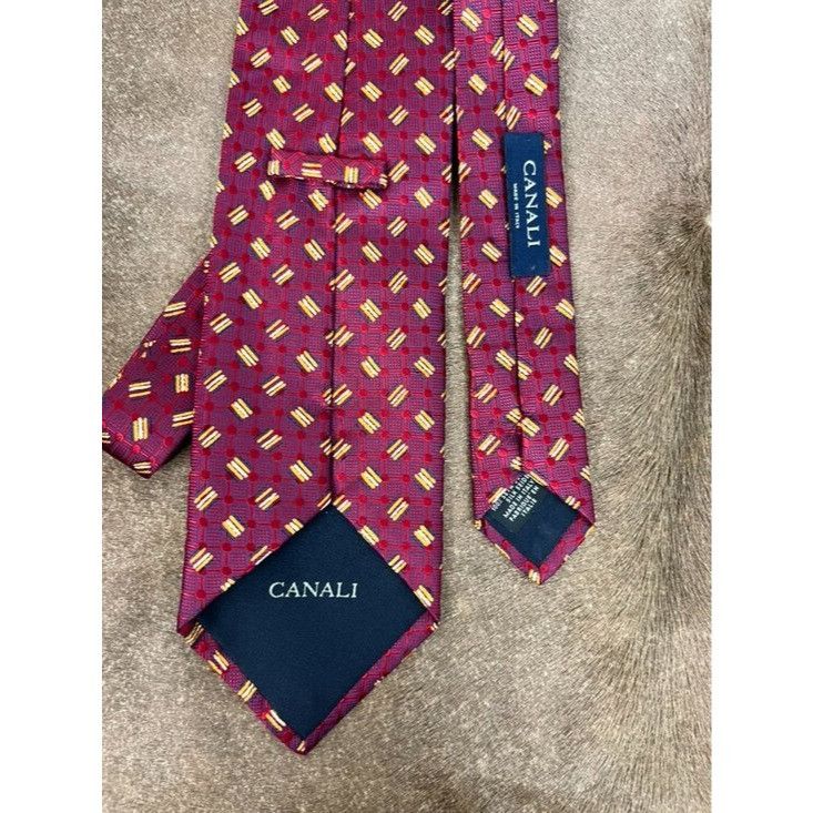 Canali Canali Geometric Lines Abstract Silk Tie Made in Italy Size ONE SIZE - 4 Thumbnail