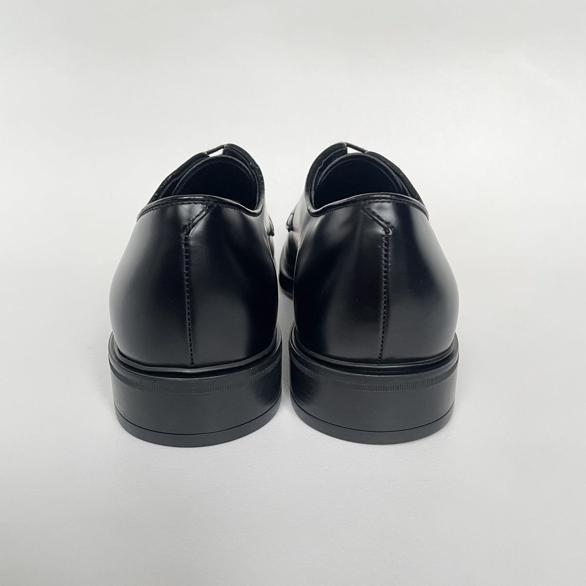 Prada Black Leather Derby Shoes Size US 9.5 / EU 42-43 - 12 Thumbnail
