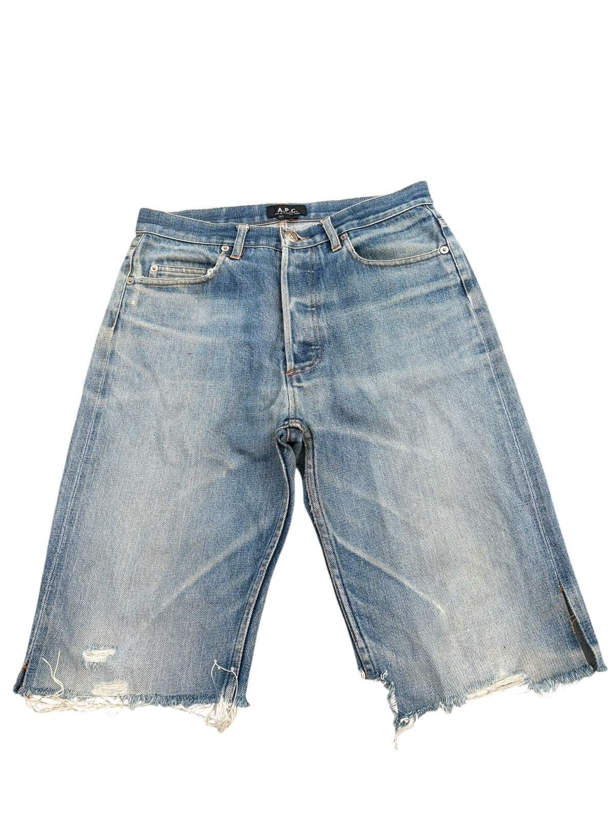 A.P.C. VINTAGE APC SELVEDGE SHORT SUNFADED RUSTY DISTRESSED DENIM Size US 29 - 3 Thumbnail