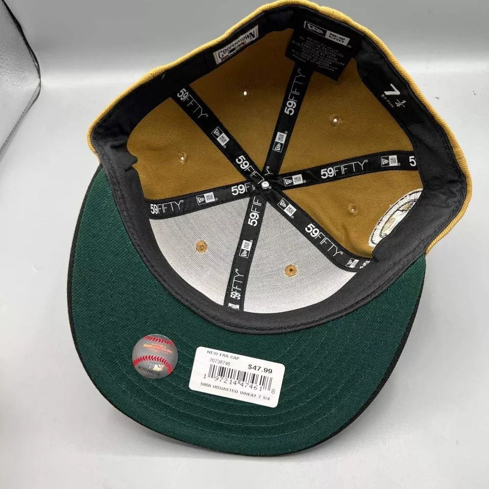 New Era Houston Astros Hat Men 7 1/4 59Fifty New Era MLB Fitted Cap Size ONE SIZE - 2 Thumbnail