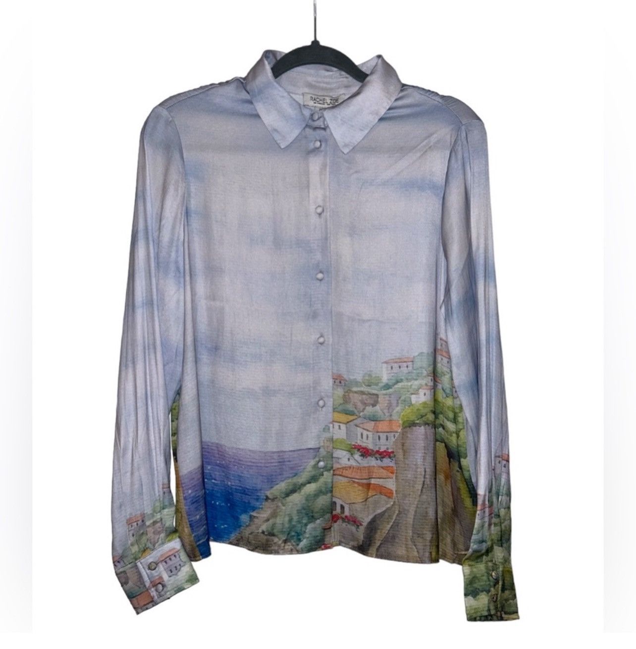 Rachel Zoe RACHEL ZOE Abstract Boho Button Down Coastal Theme Blouse Size M / US 6-8 / IT 42-44 - 1 Thumbnail