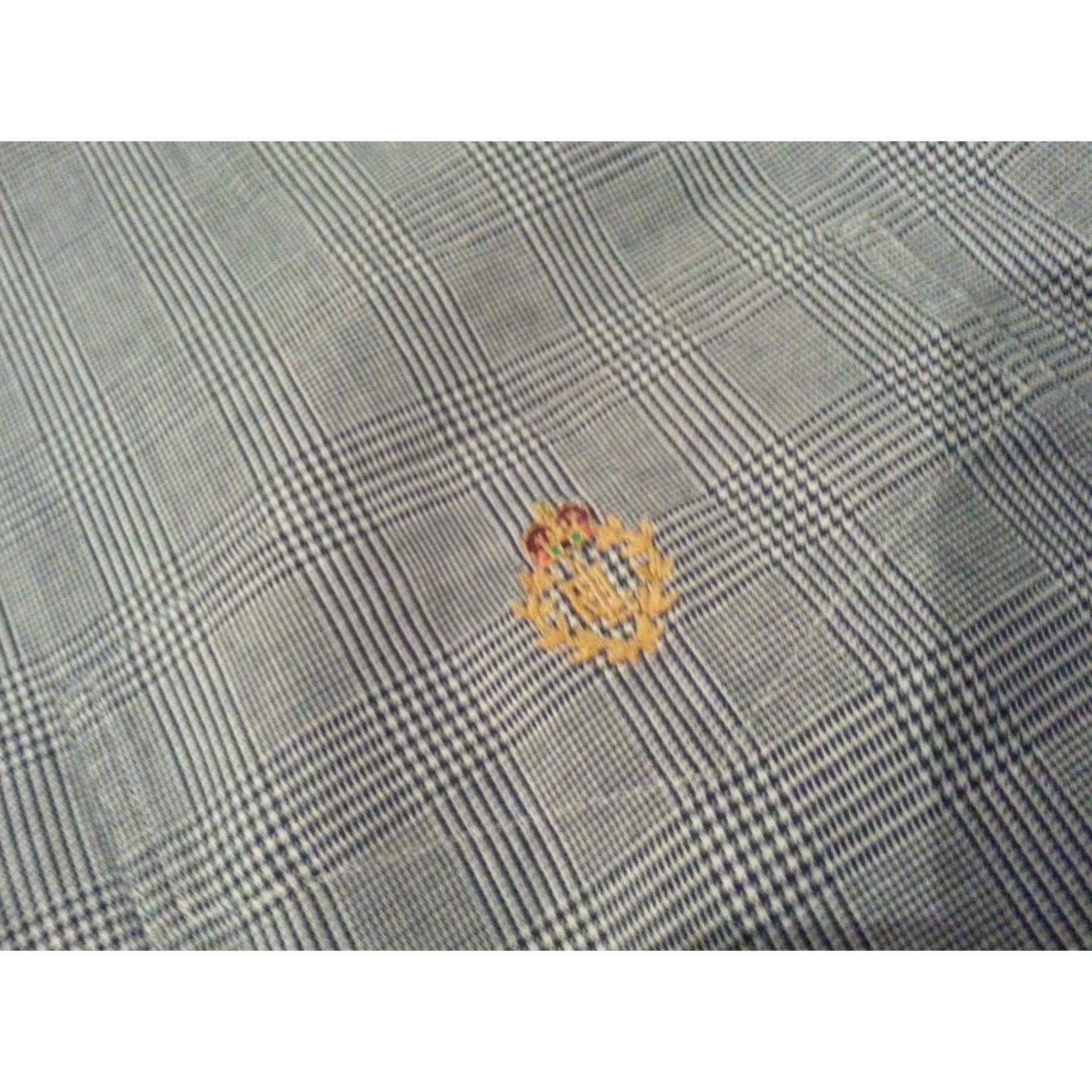 Polo Ralph Lauren VINTAGE? Mens Polo Ralph Lauren Dress Shirt Plaid XL Gray Cotton Long Sleeve 2XL Mens Size 46R - 4 Thumbnail