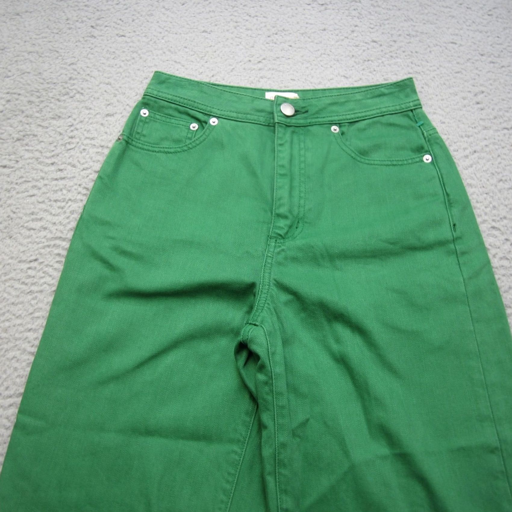 Vintage Gorman Pants Womens 6 Green Wide Leg Summer Baggy Denim Casual Size 28" / US 6 / IT 42 - 2 Thumbnail