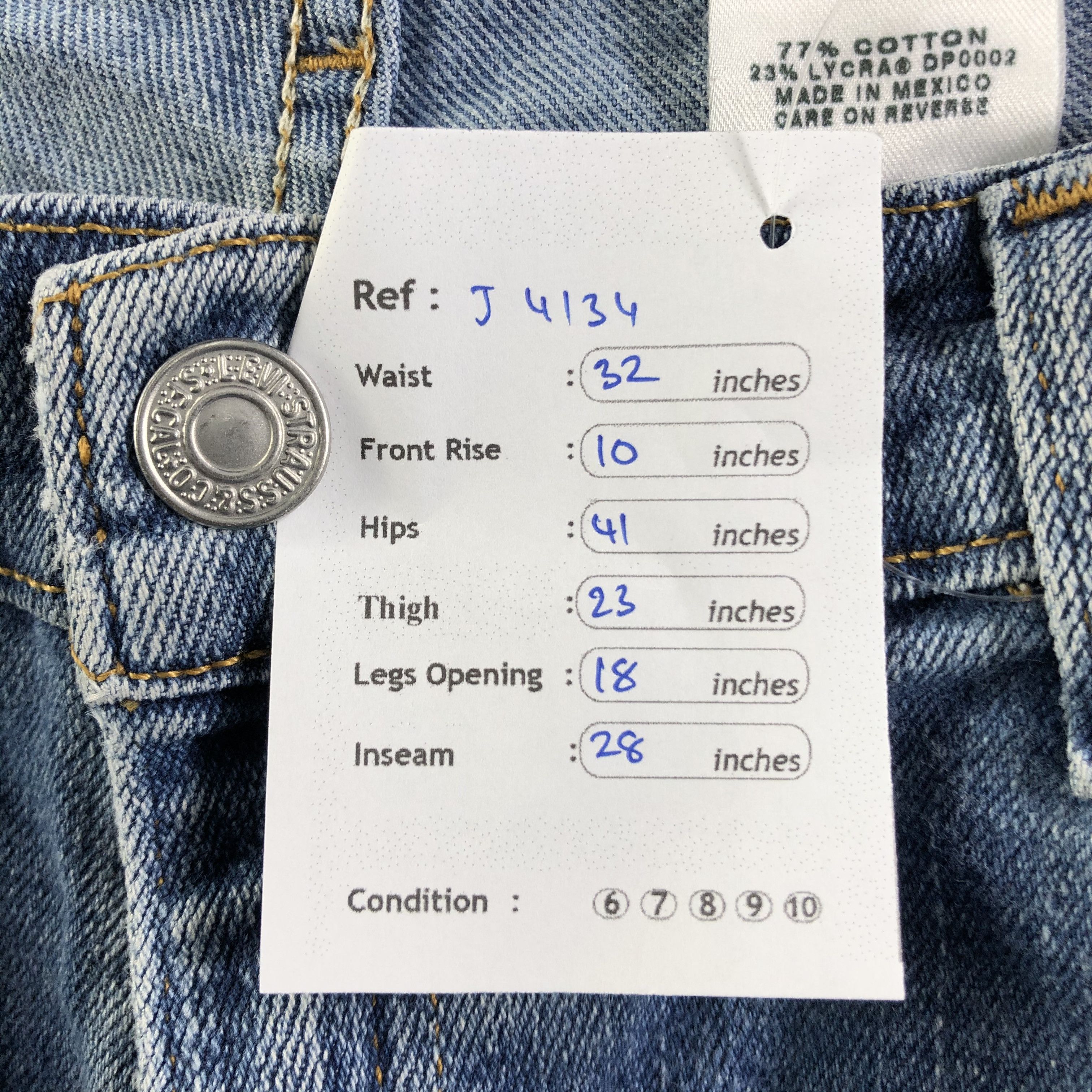 Levi's 90s Vintage Blue Wash Levis 515 Jeans-J4134 Size 32" / US 10 / IT 46 - 11 Thumbnail