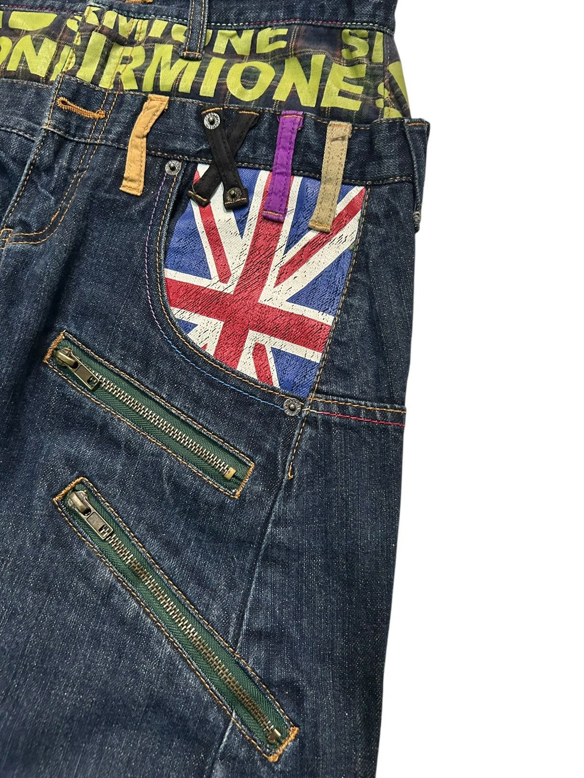 Japanese Brand × Kapital × Vintage Sirmione Double Waist Japanese Punk bondage Denim Jeans Size US 29 - 2 Thumbnail