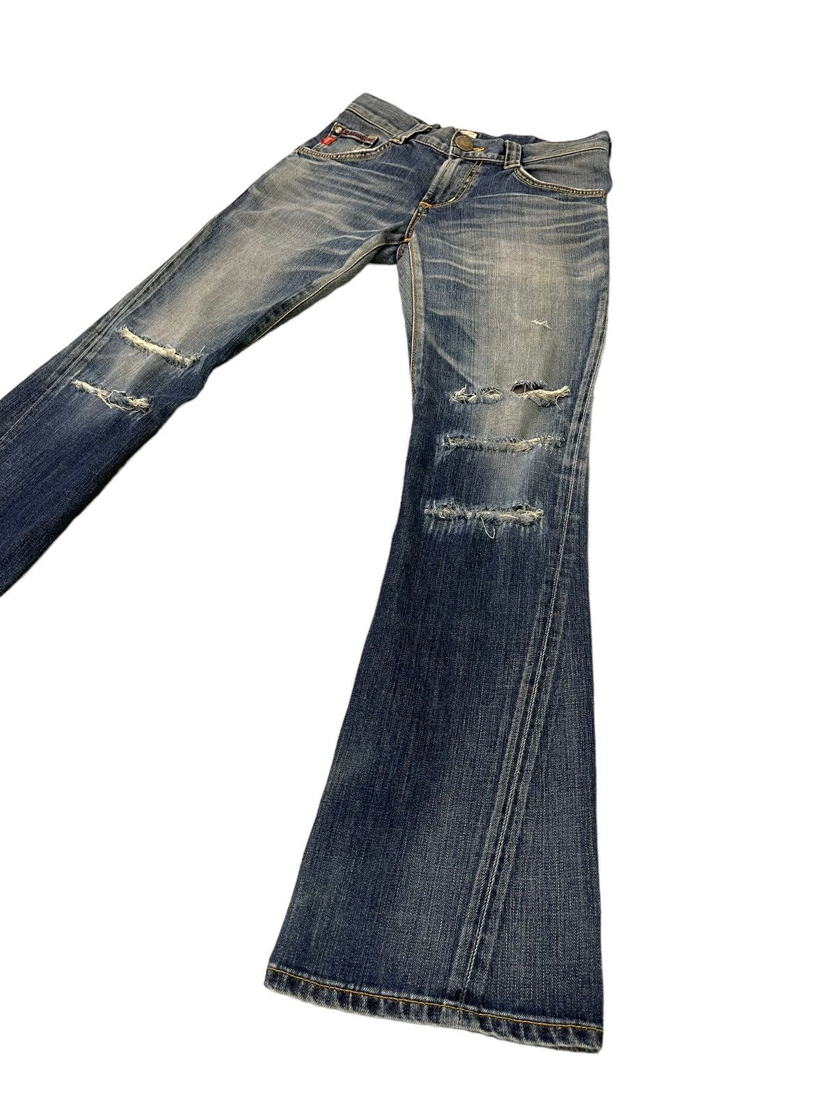 Edwin Flare Jeans Edwin Japan Faded Distress Boot Cut 6🟦7 Size US 30 / EU 46 - 3 Thumbnail