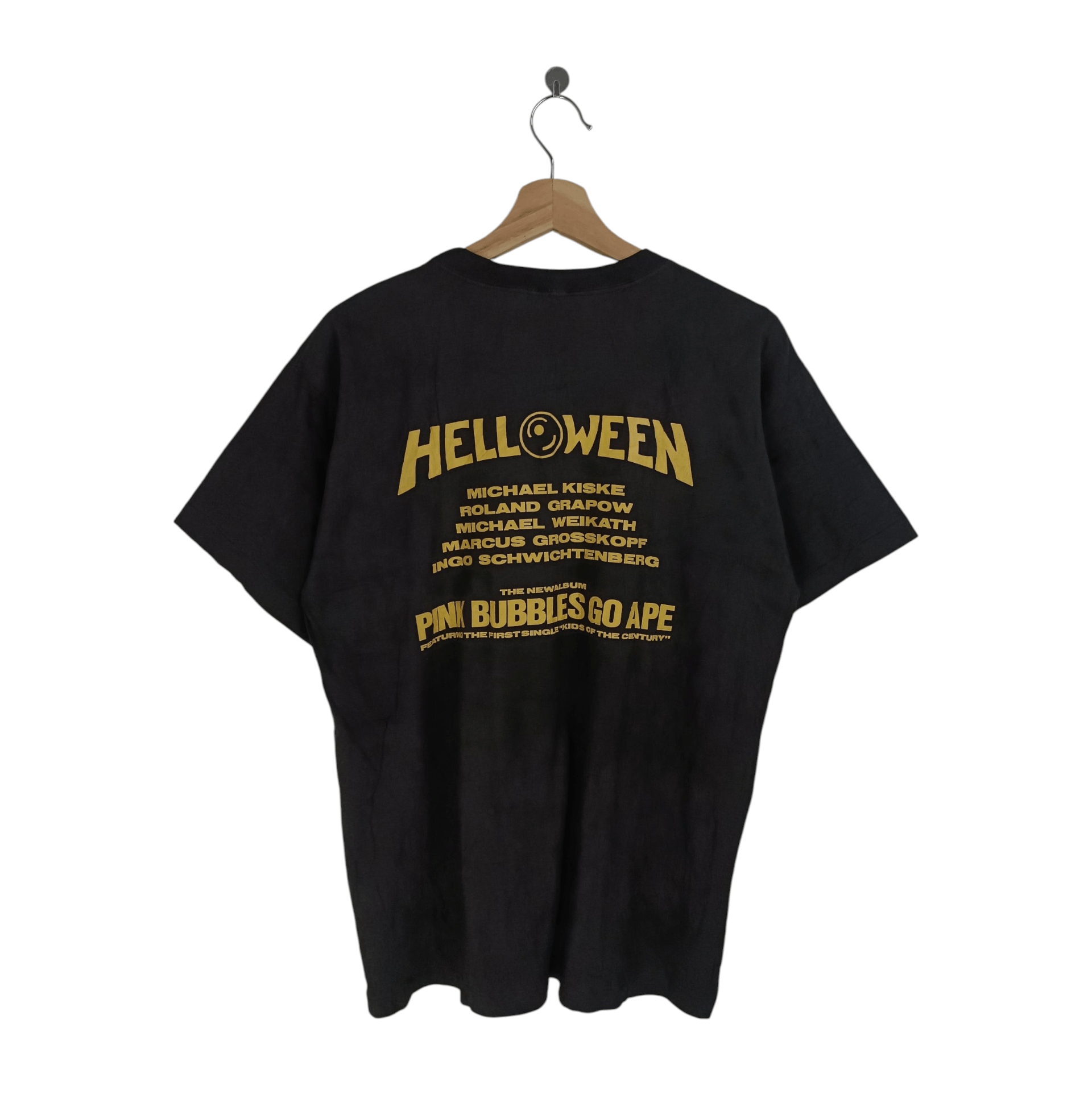 Band Tees VINTAGE 90'S HELLOWEEN PINK BUBBLES POWER METAL TEE meatloaf Size US M / EU 48-50 / 2 - 2 Thumbnail