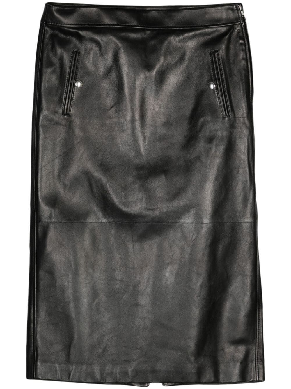 Alexander McQueen LOW WAIST LEATHER SKIRT Size 28" / US 6 / IT 42 - 1 Thumbnail