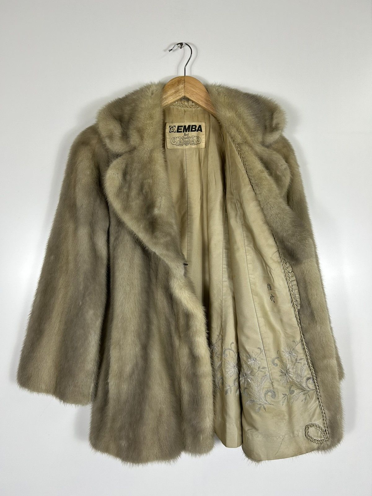 Sagafurs Vintage EMBA Mink Fur Coat – Beige Real Fur Jacket, Size S / US 4 / IT 40 - 11 Thumbnail