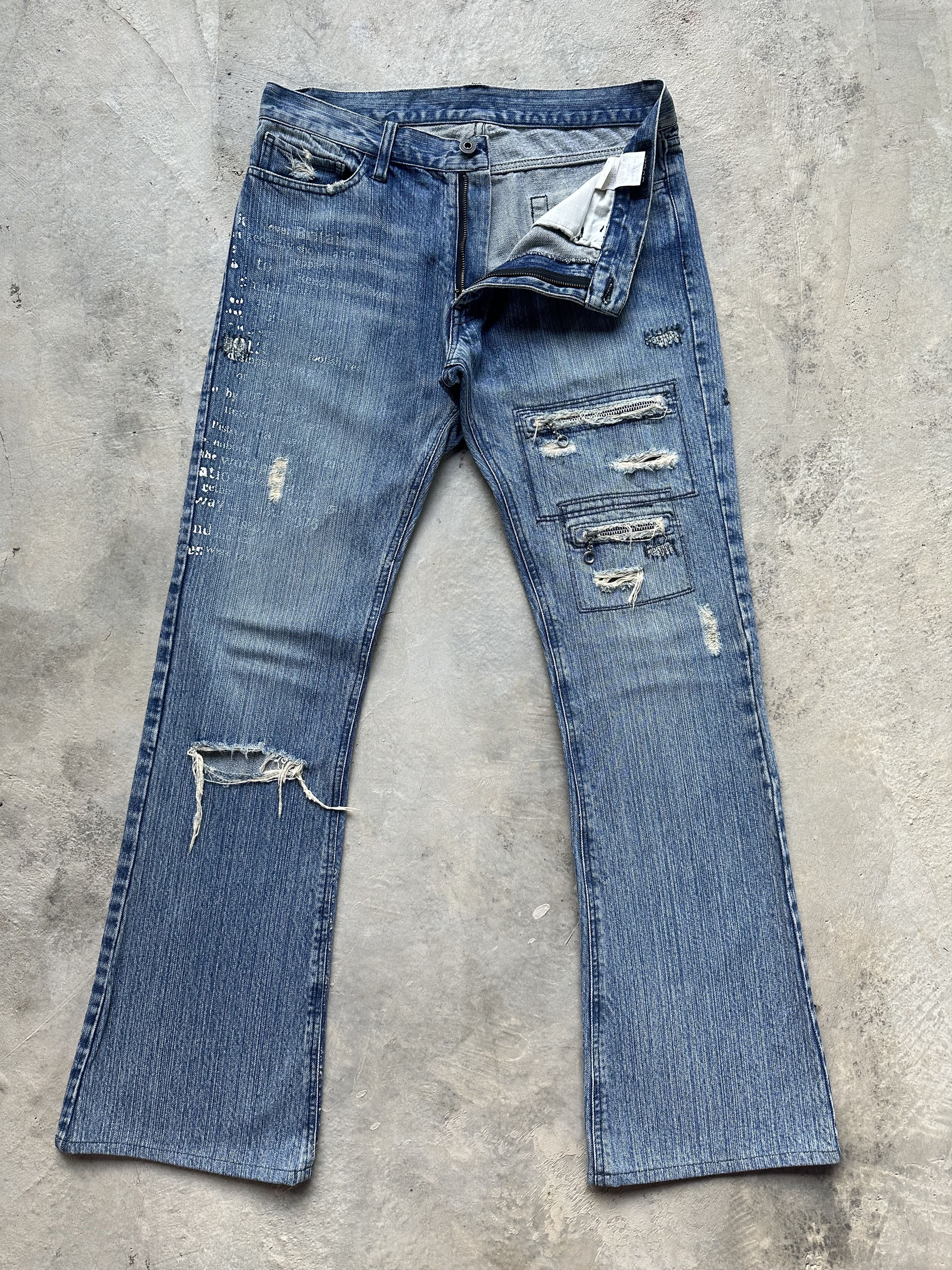 If Six Was Nine Differency by Rupert Edge Mud Paint Patchwork Denim Jeans Size US 30 / EU 46 - 1 Thumbnail