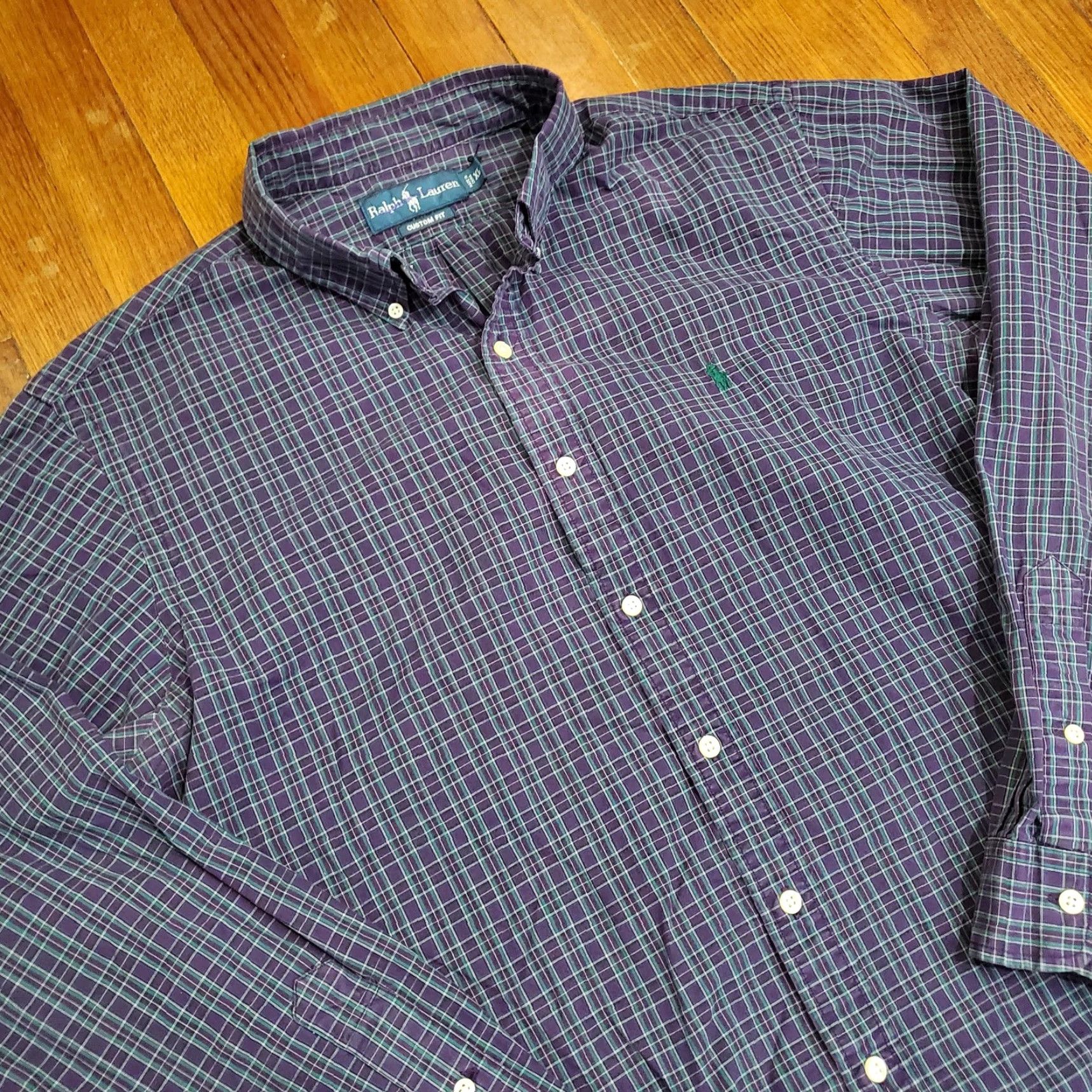 Ralph Lauren Ralph Lauren Shirt Mens XL Blue Plaid Long Sleeve Button Down Custom Fit Size US XL / EU 56 / 4 - 4 Thumbnail