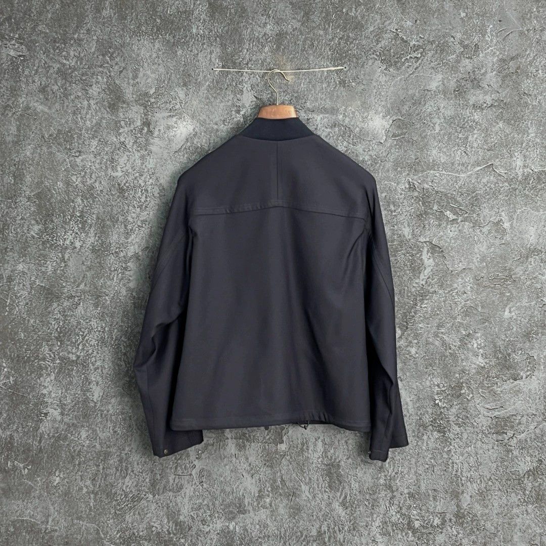 Z Zegna Z Zegna Navy Wool Baseball Collar Jacket Size US M / EU 48-50 / 2 - 2 Thumbnail