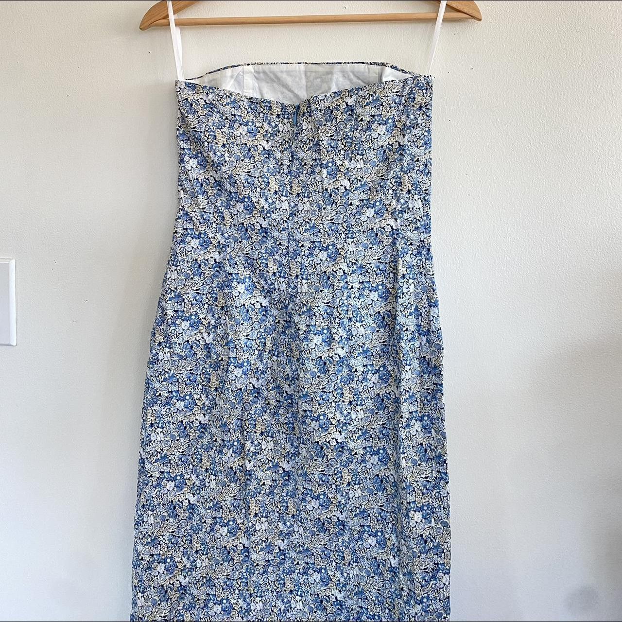 Vintage MADISON BROWN STRAPLESS SMALL BLUE FLORAL VINTAGE DRESS Size S / US 4 / IT 40 - 7 Thumbnail