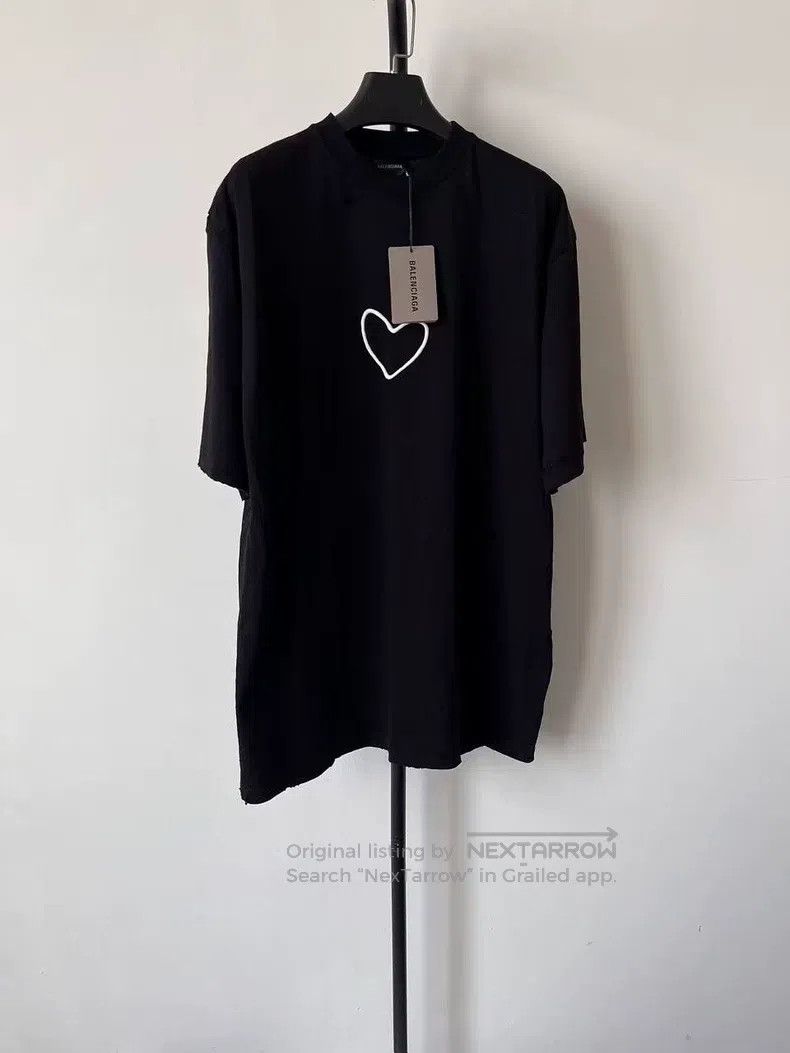Balenciaga Solid Color Old Effect Short Sleeve T-Shirt Loo