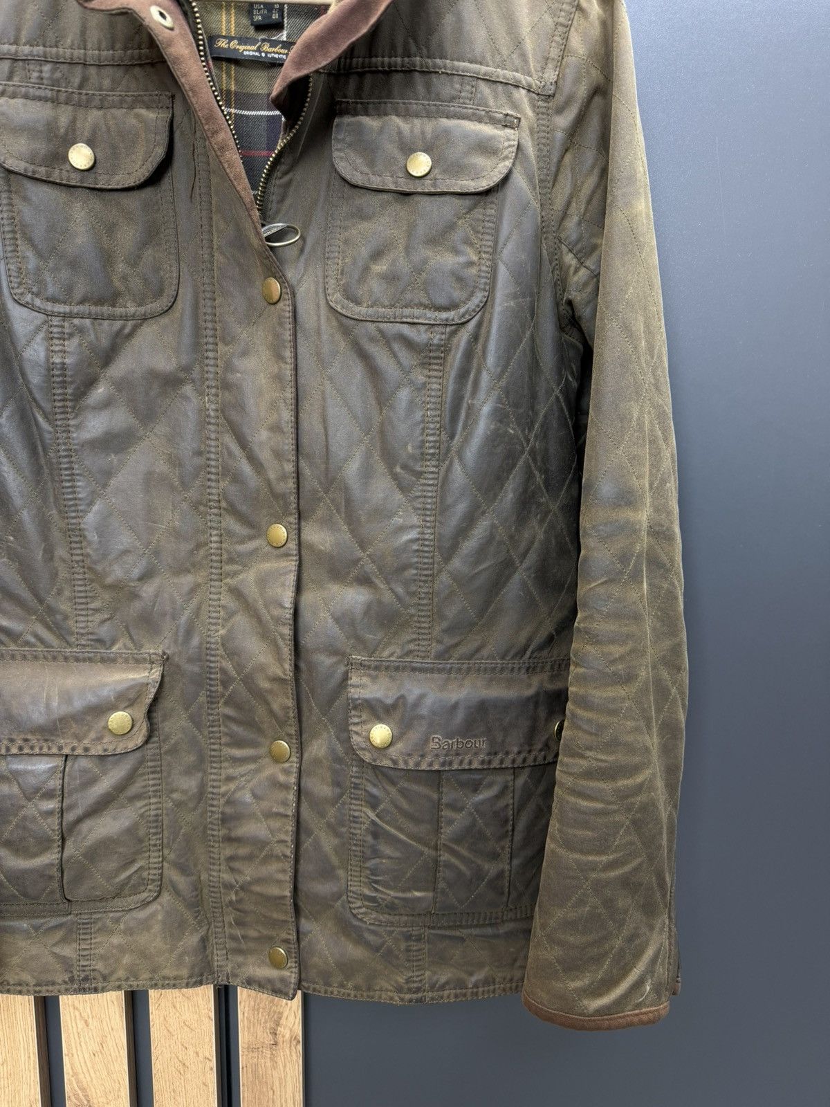 Barbour Barbour Quilted Utility Wax Jacket Size 14 Size L / US 10 / IT 46 - 3 Thumbnail