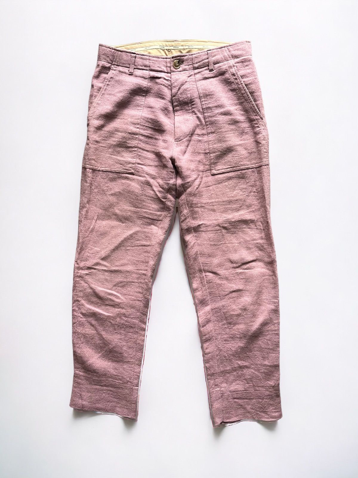 image of Nanushka Pink Gaius Linen Trousers in Dust Pink, Men's (Size 30)