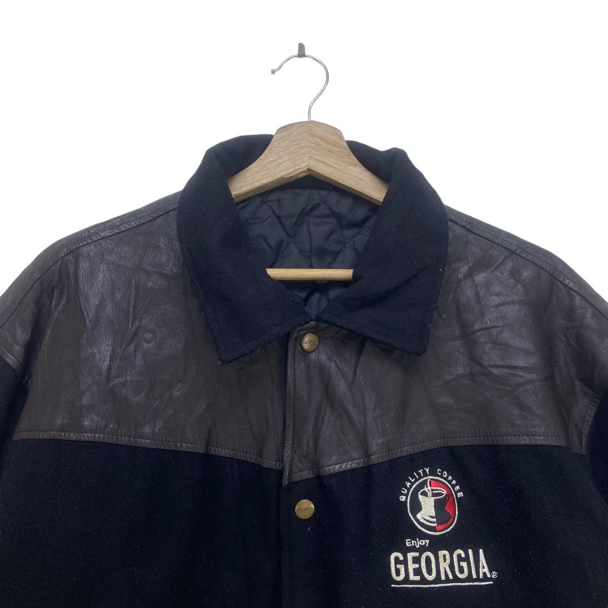 Other Vintage Georgia Coffee Big Logo Sheepskin Varsity Jacket Size US M / EU 48-50 / 2 - 9 Thumbnail