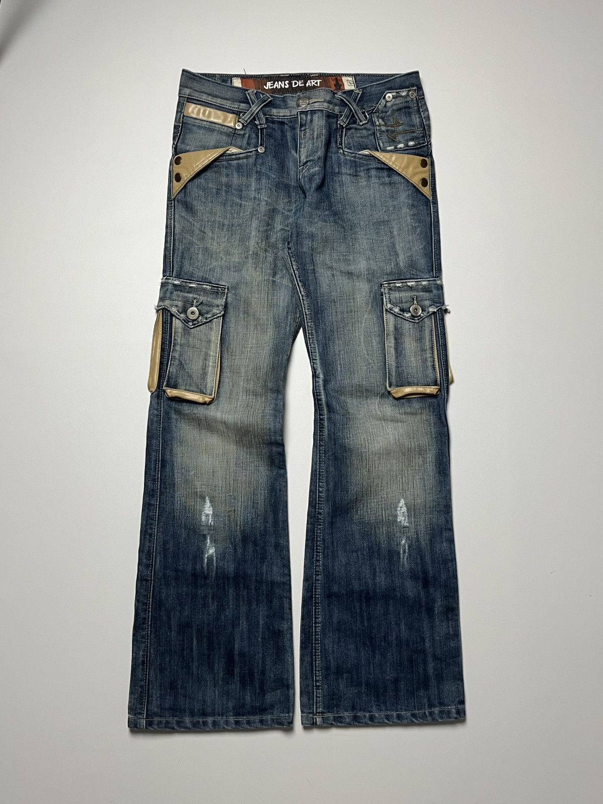 Japanese Brand Jeans De Art Cargo Multipockets Flare Size US 32 / EU 48 - 1 Thumbnail