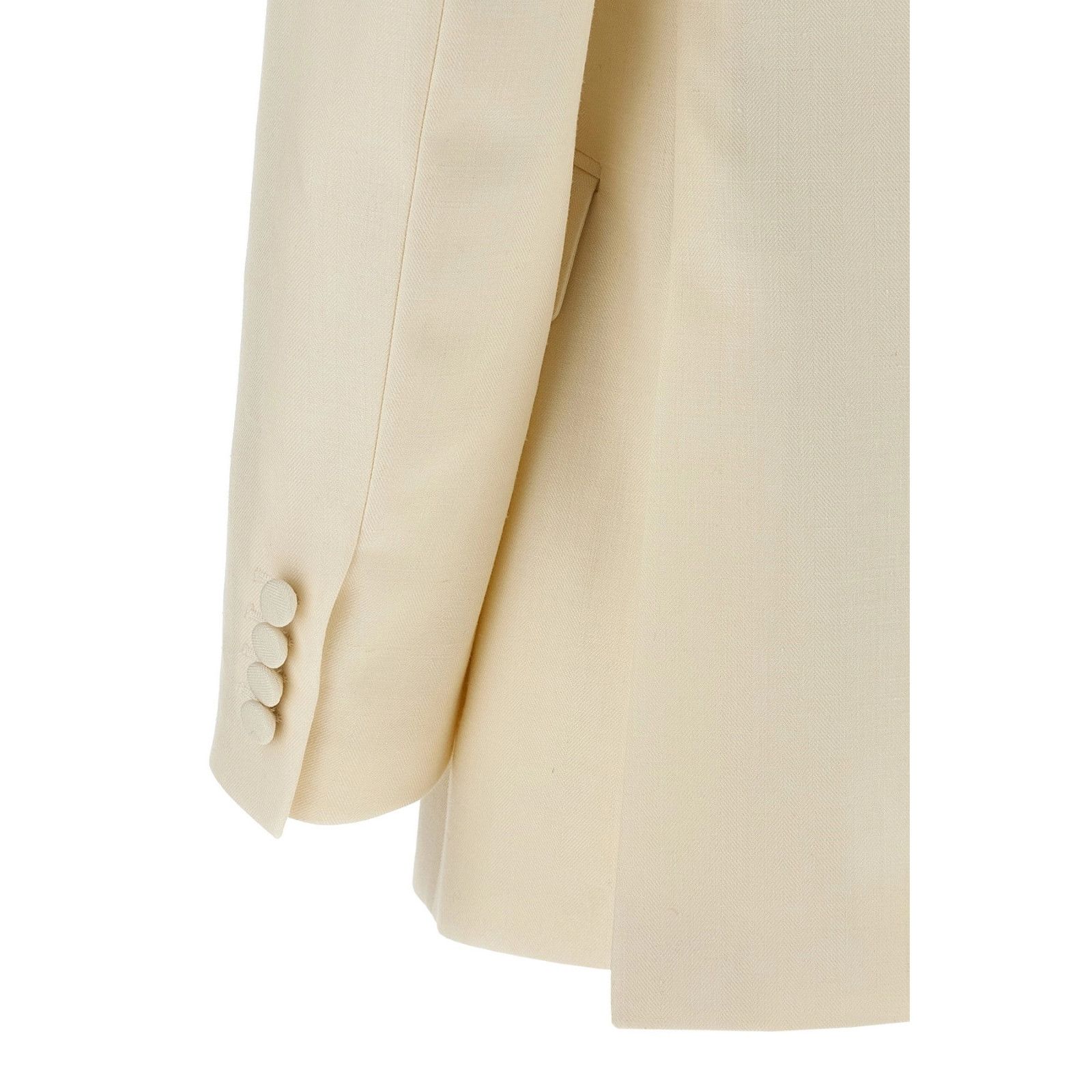 Brioni BRIONI Flavia White Double Breasted Silk Blazer Jacket New & Size M / US 6-8 / IT 42-44 - 4 Thumbnail