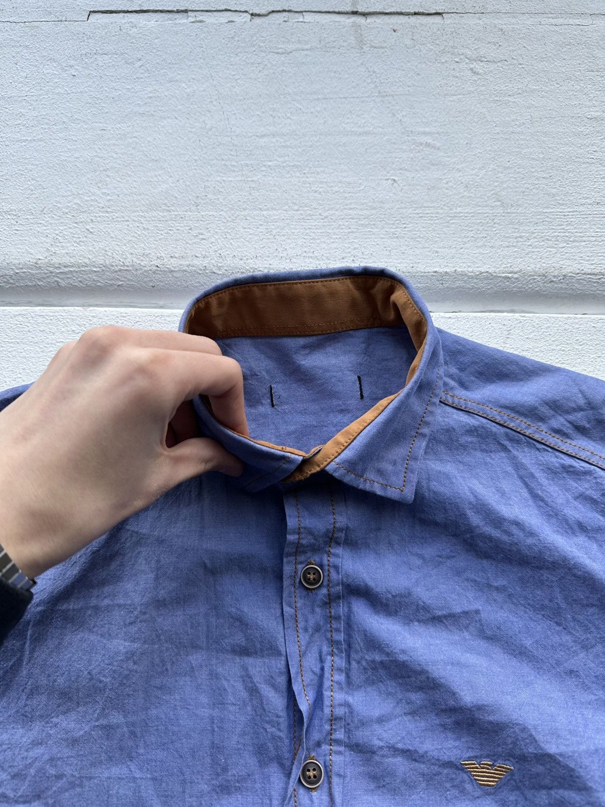 Armani × Vintage RARE🚨 ARMANI JEANS VINTAGE SHIRT LUXURY BUTTON UP 90s Size US M / EU 48-50 / 2 - 4 Thumbnail
