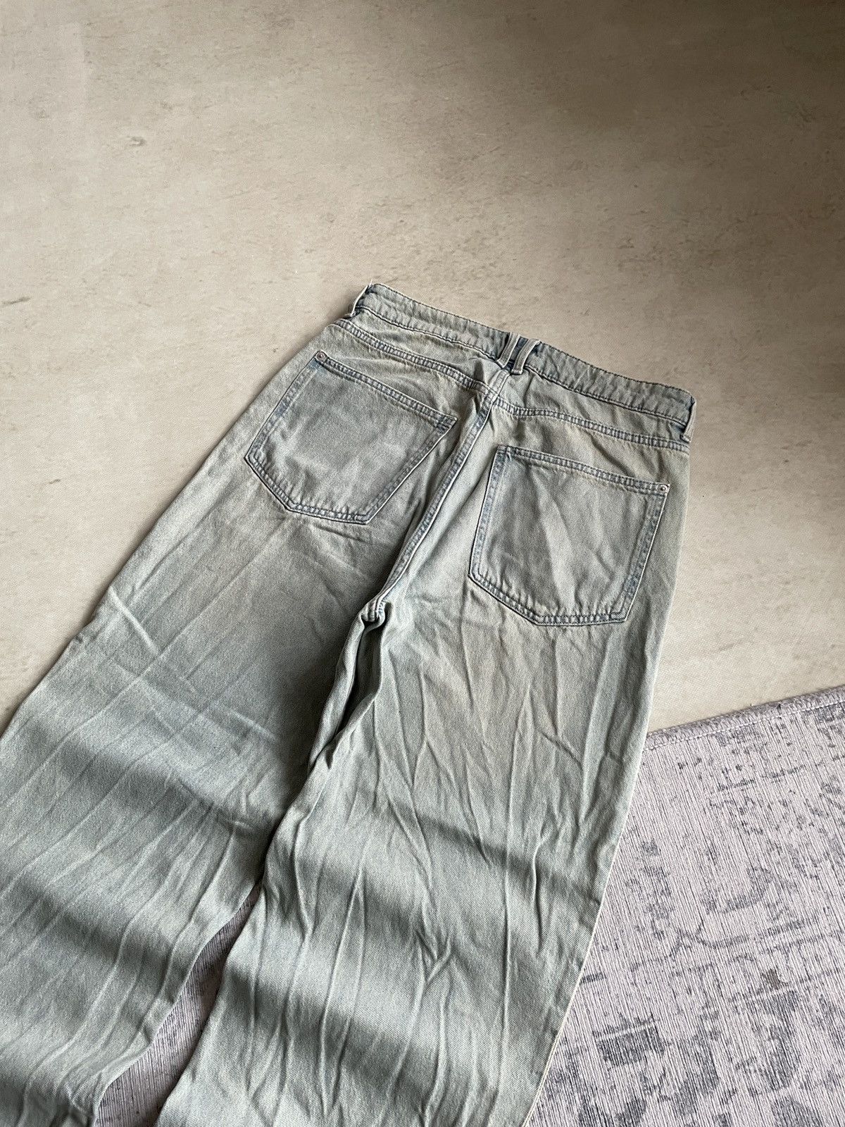 Vintage Avant Garde Mud Washed Baggy Wide Faded Flared Denim Jeans Size US 32 / EU 48 - 8 Thumbnail