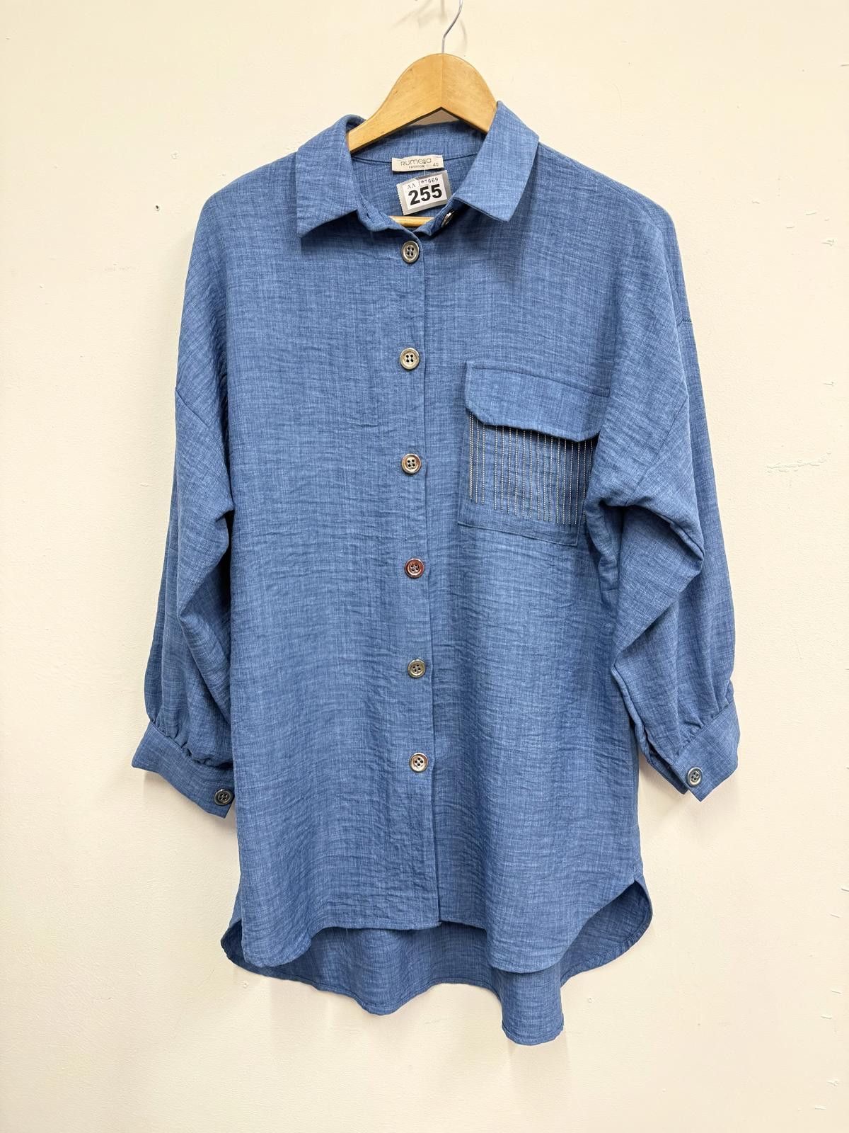 Other Blue Long Sleeve Button-Up Shirt with Pocket Detail Size M / US 6-8 / IT 42-44 - 1 Thumbnail