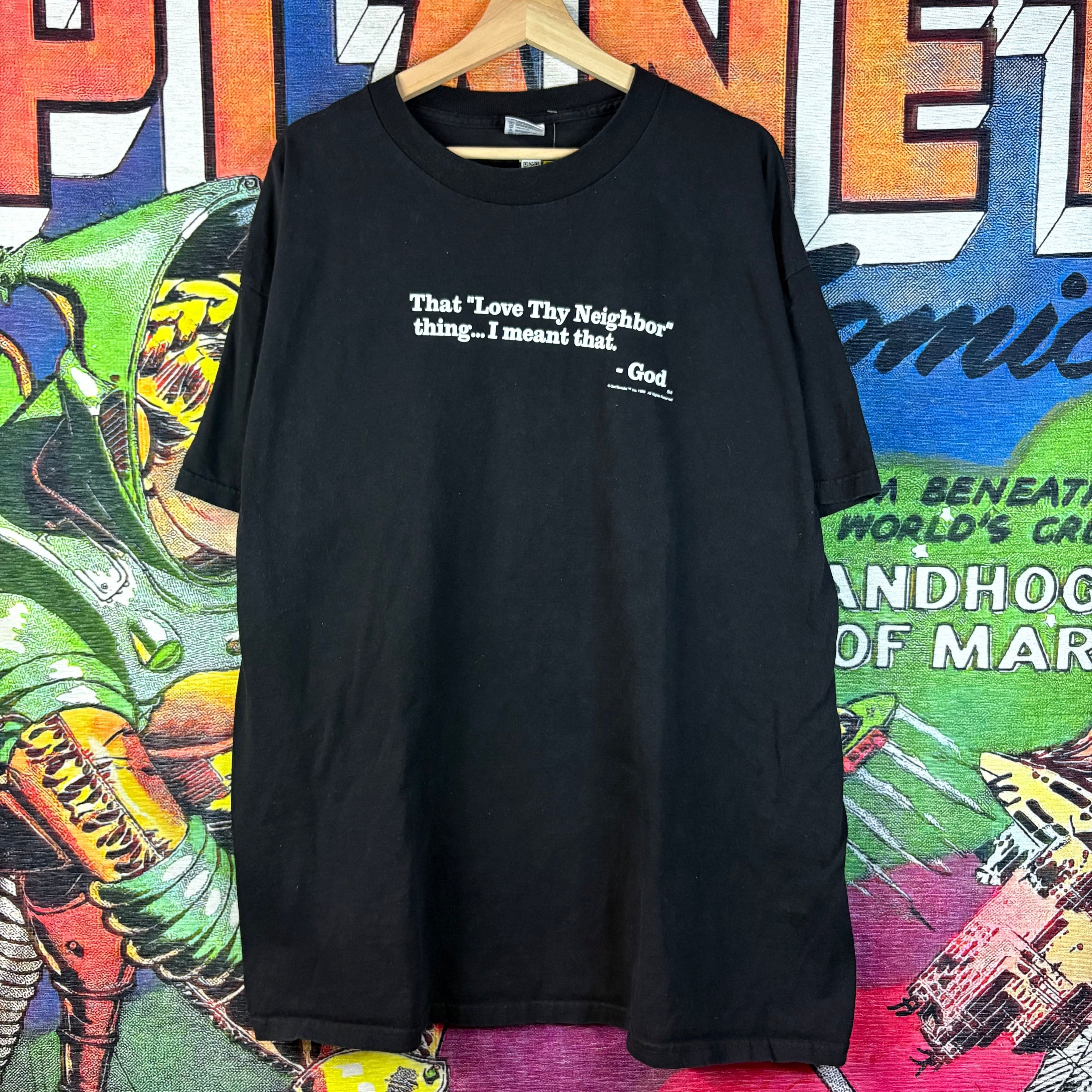 Vintage Vintage 1999 "That Love Thy Neighbor" Thing Tee Size US XXL / EU 58 / 5 - 1 Thumbnail