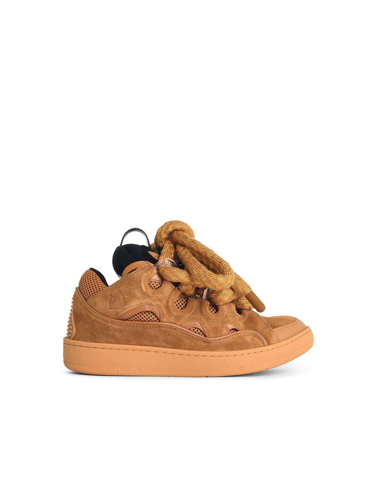 Lanvin LANVIN 'Curb' Beige Leather Blend Sneakers Size US 12 / EU 45 - 1 Thumbnail