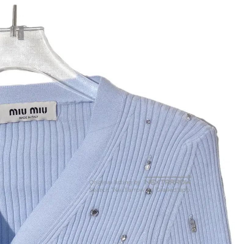 Miu Miu Miu Miu Blue Wool Pullover Sweater for Women . Size M / US 6-8 / IT 42-44 - 3 Thumbnail
