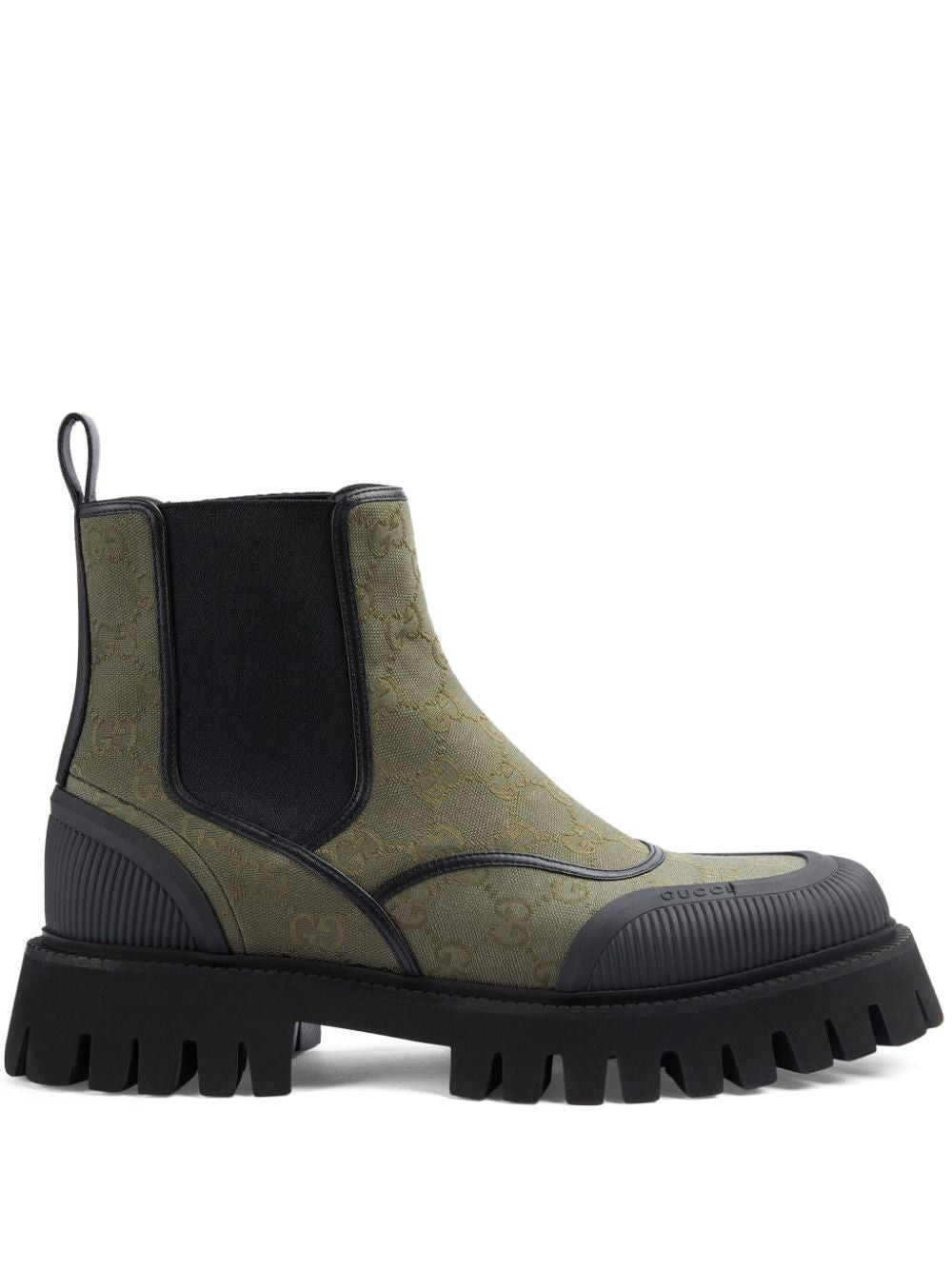 Gucci Gg Jacquard Canvas Ankle Boots SIZE - Main Image