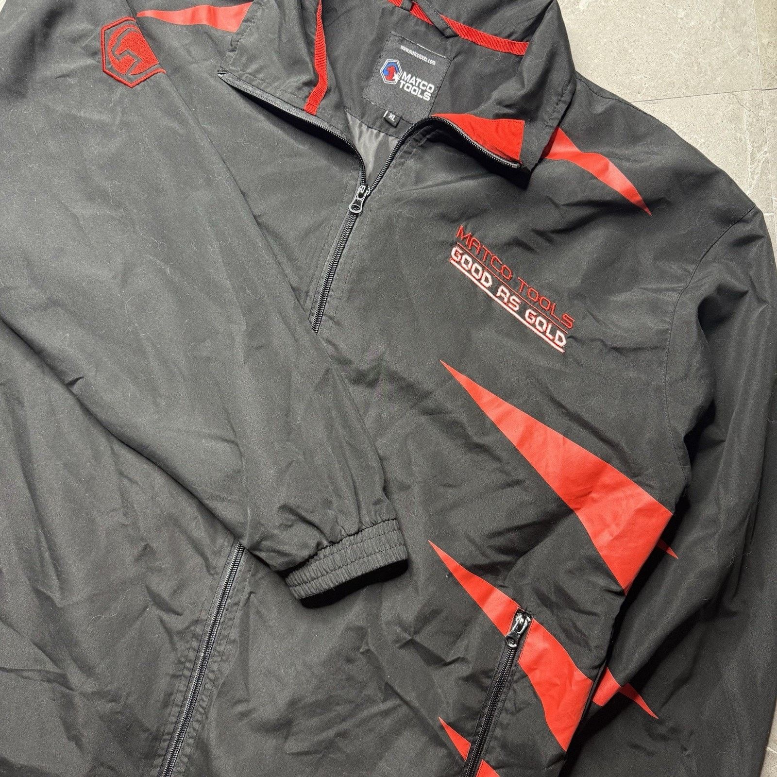 Vintage Vintage Matco Tools Full Zip Black Windbreaker Jacket Size US XL / EU 56 / 4 - 1 Thumbnail