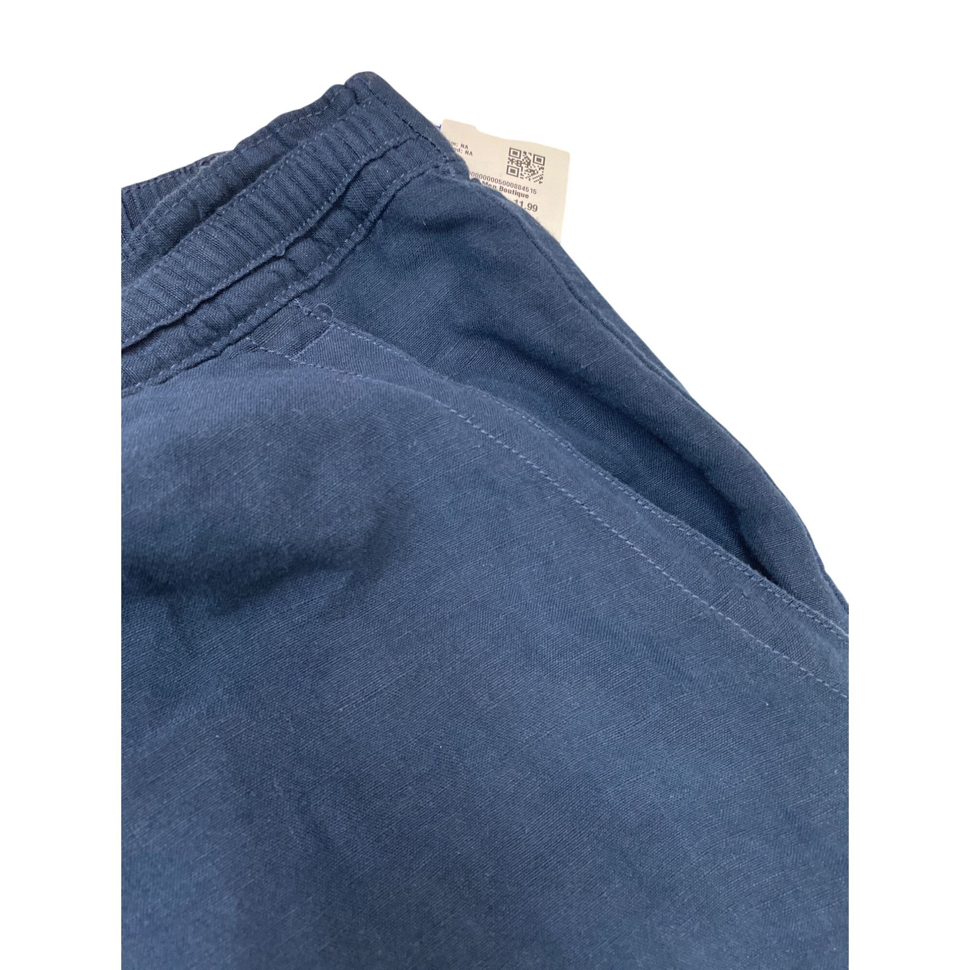 Cubavera Cubavera Womens Blue Linen Blend Drawstring Wide Leg Pants S Size 24" / US 00 / IT 34 - 6 Thumbnail