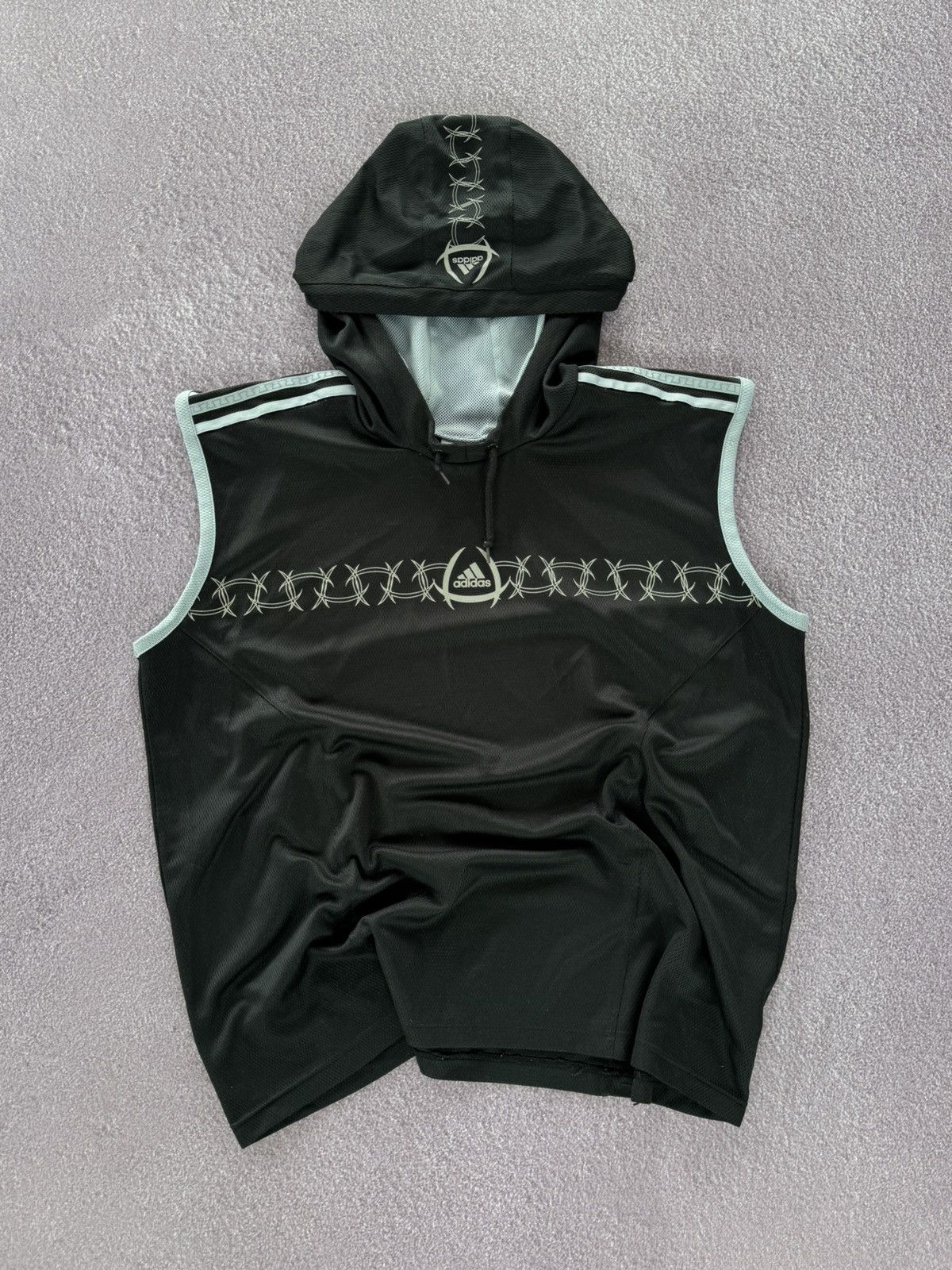 Adidas Vintage Japan Vibe Adidas Sleeveless Hoodie Y2K Size US XL / EU 56 / 4 - 1 Thumbnail