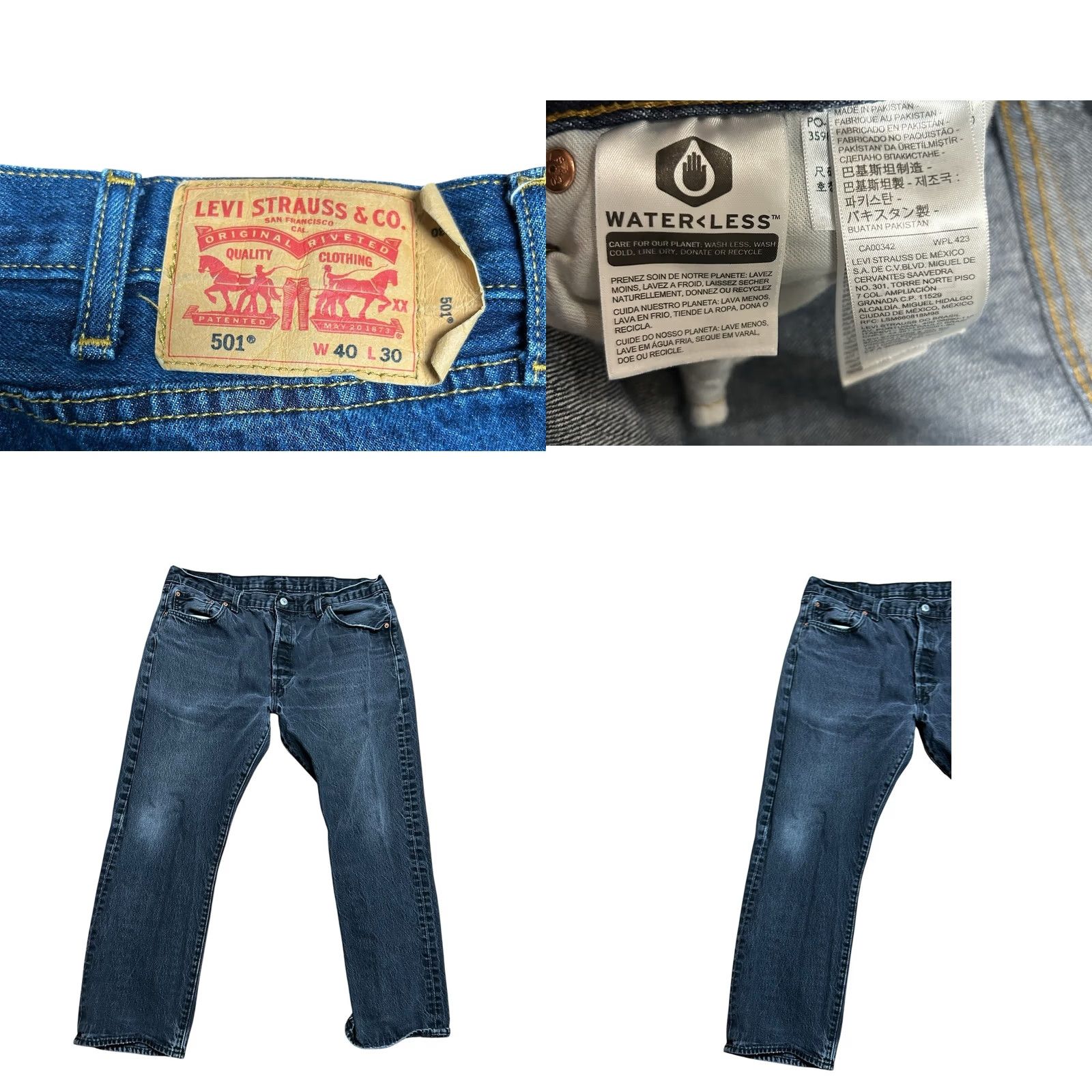 Levi's Levi's 501 Men's Jeans Button Fly Straight Blue Black 40x30 Lot Of 3 Denim Cotton Blend Size US 40 / EU 56 - 8 Thumbnail