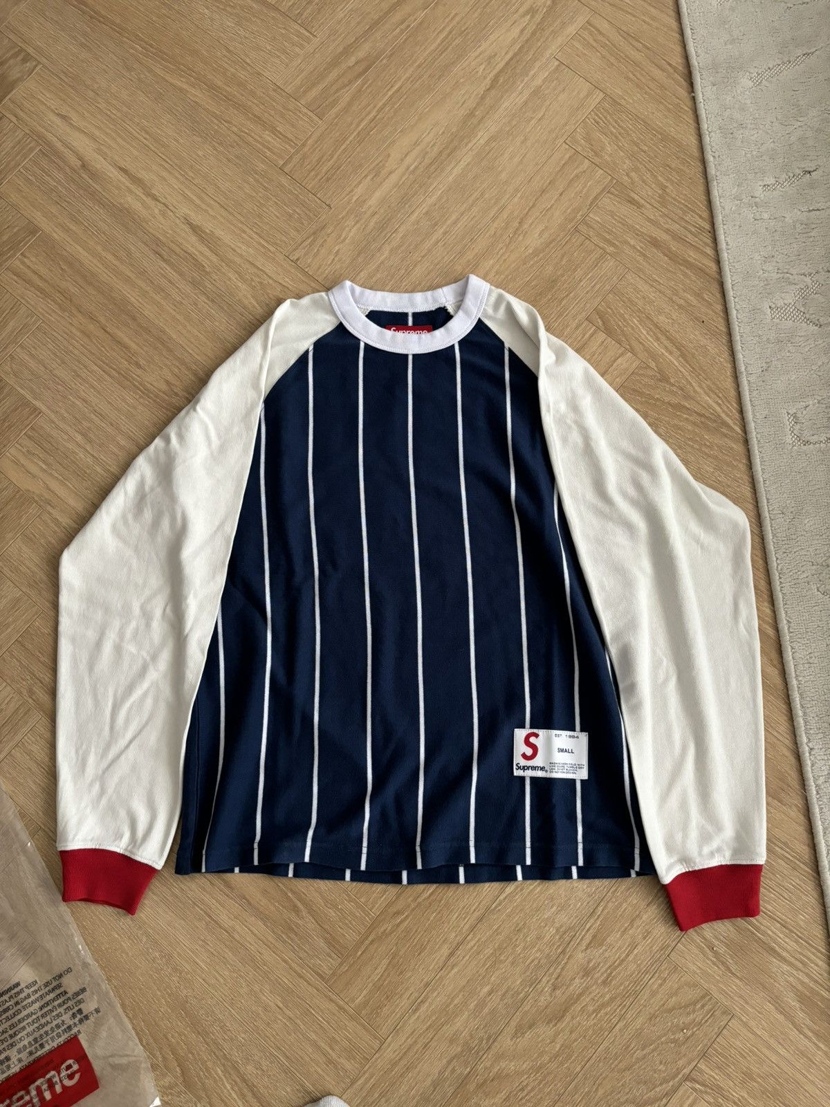 Supreme Supreme stripe raglan l/s top | Grailed