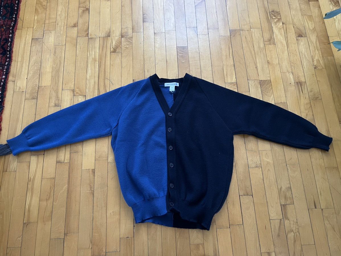image of Comme Des Garcons Shirt Comme Des Garçons Shirt 2 Tone Cardigan in Blue, Men's (Size Medium)