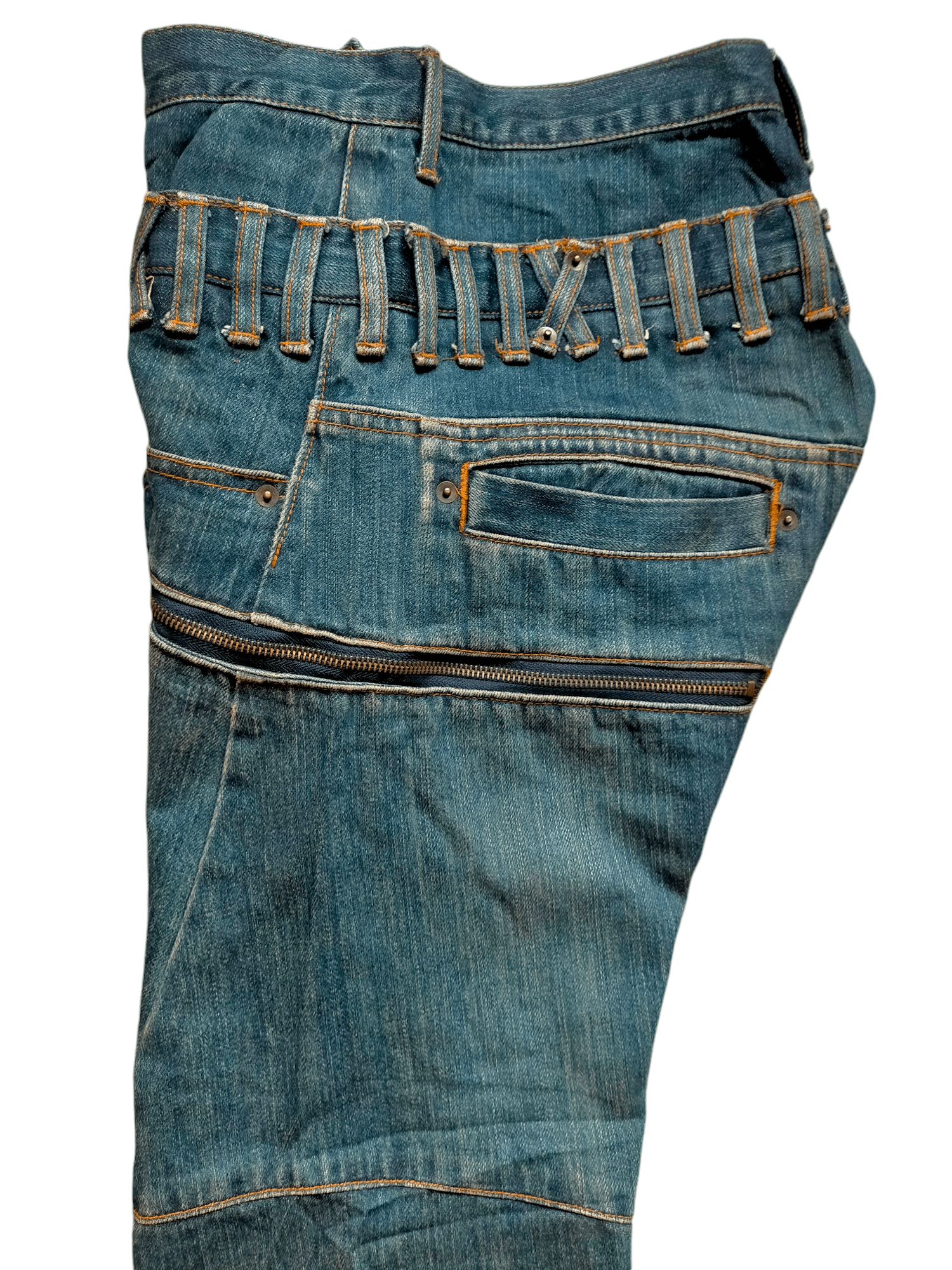 Hysteric Glamour × Japanese Brand PROP Garments INC.Double Waist Multipocket Zipped Jeans Size US 32 / EU 48 - 6 Thumbnail