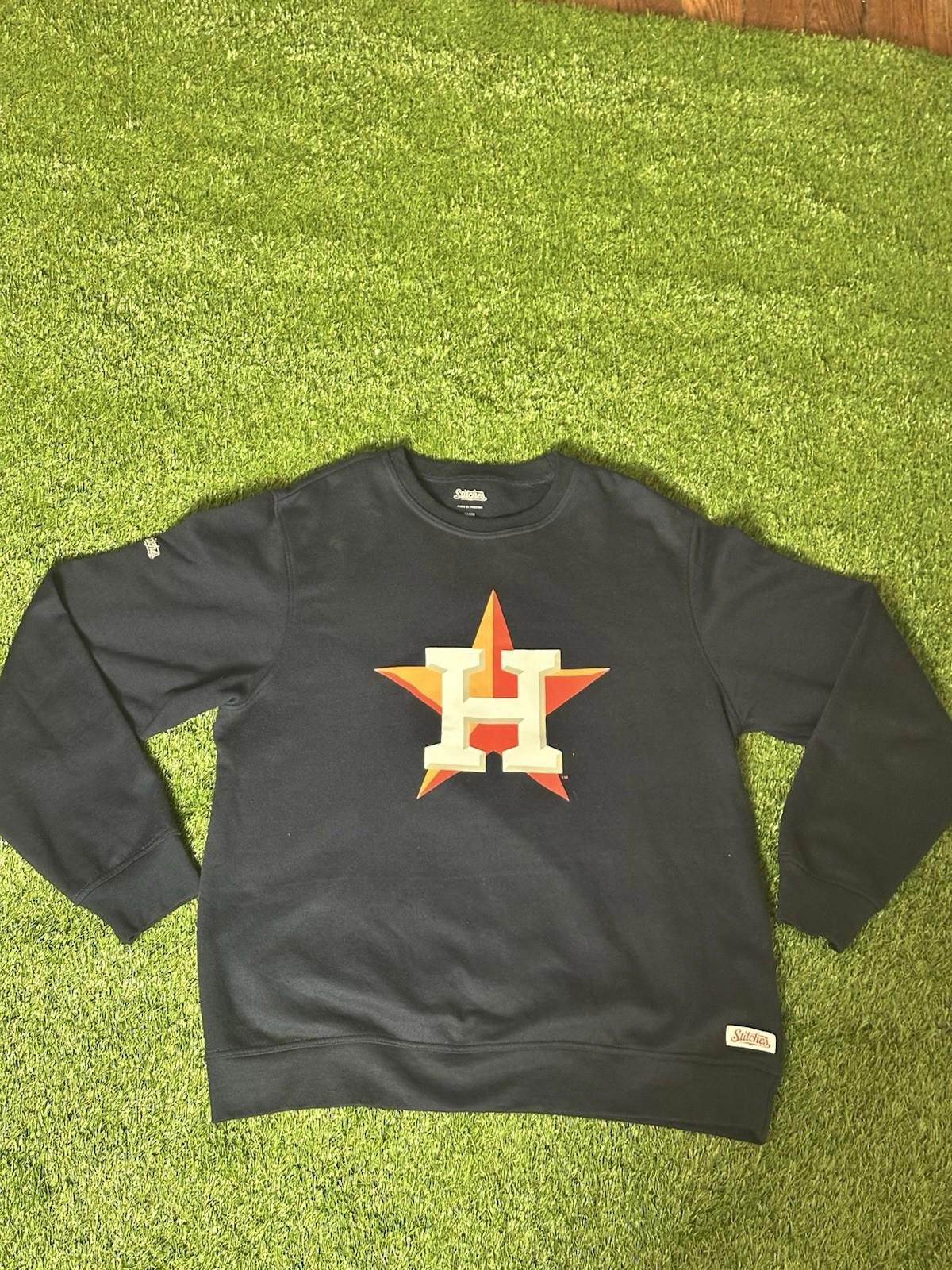Stitch's Jeans Houston Astros Stitches Sweatshirt size LARGE Size ONE SIZE - 1 Thumbnail