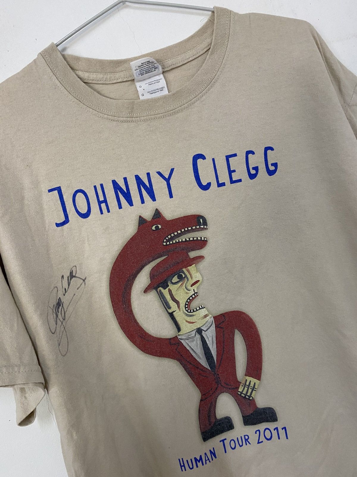 Band Tees VINTAGE JOHNNY CLEGG HUMAN TOUR 2011 Size US L / EU 52-54 / 3 - 2 Thumbnail