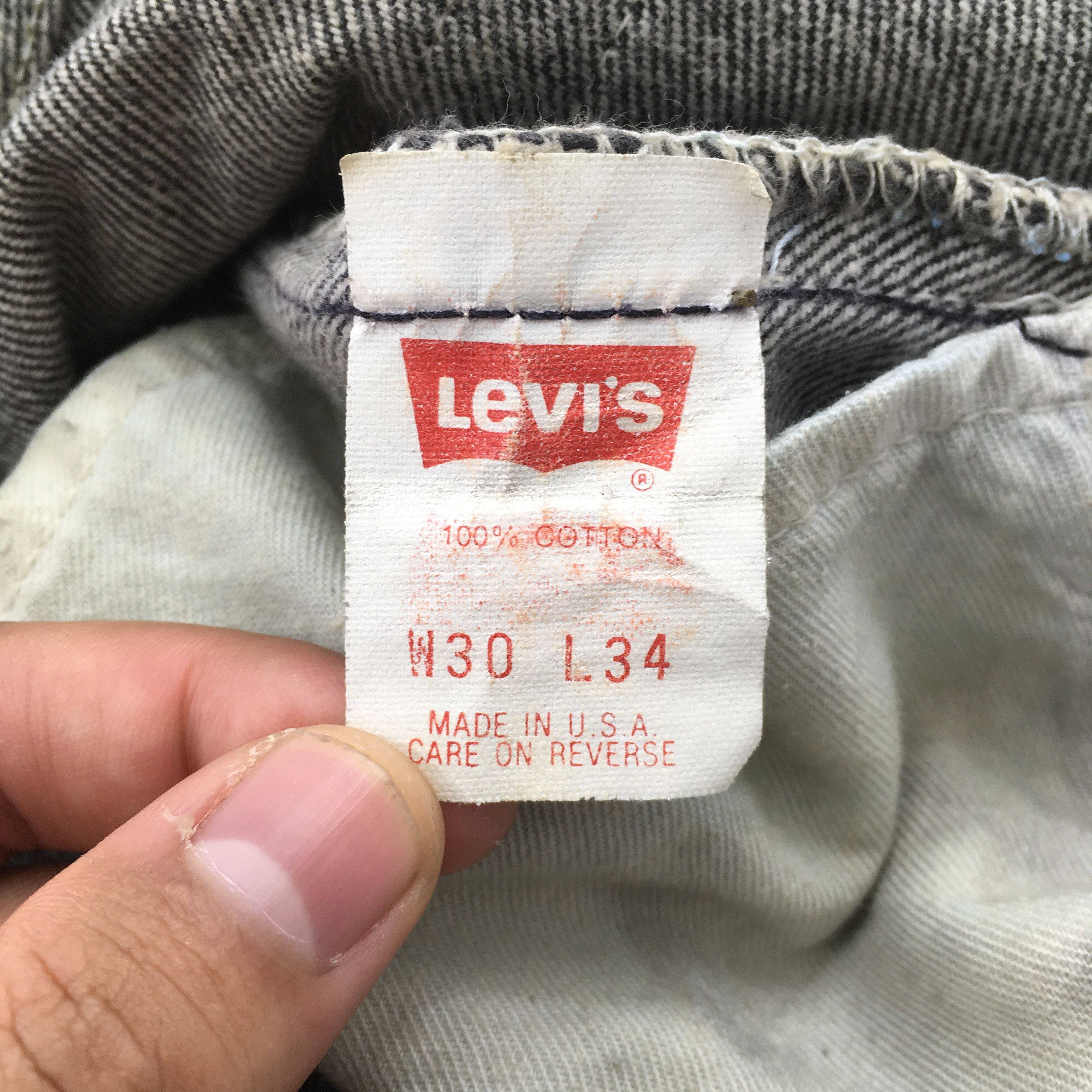 Levi's Size 29x32.5 Vintage 90s Levi's 501 Black Jeans S980 Size US 29 - 13 Thumbnail