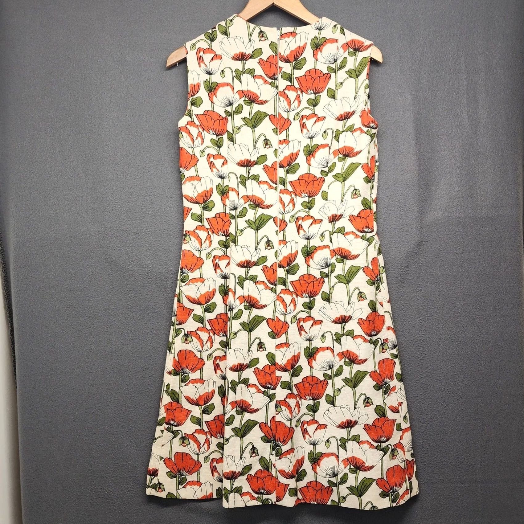 Vintage VINTAGE 60s Handmade Womens 2 Piece Dress Top Set Orange Floral Mod Pleat Belt S/M Womens Size S / US 4 / IT 40 - 4 Thumbnail