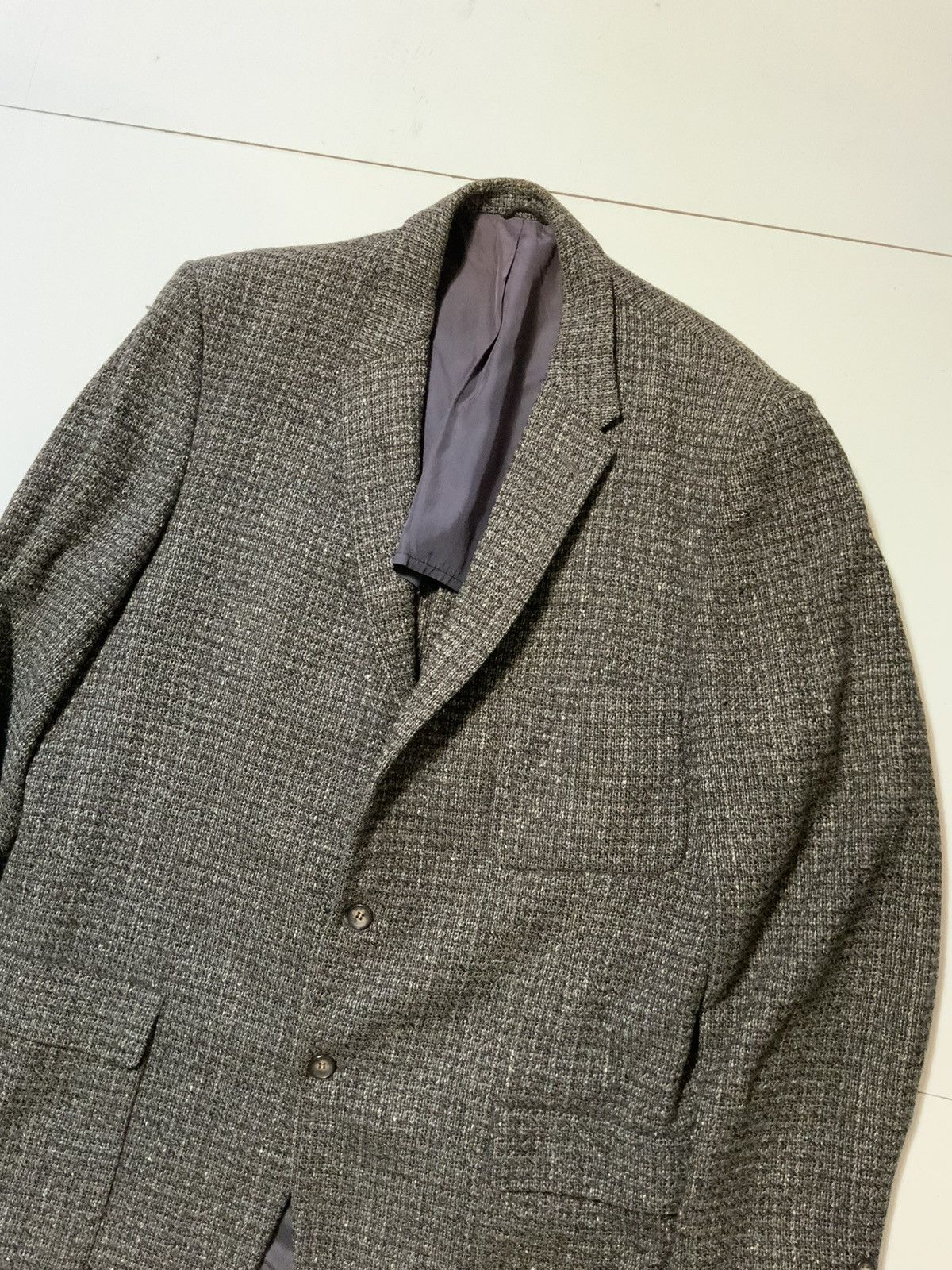 Vintage Vintage 60s Smiths Country Club Tweed Wool Blazer Jacket. Size 44L - 4 Thumbnail