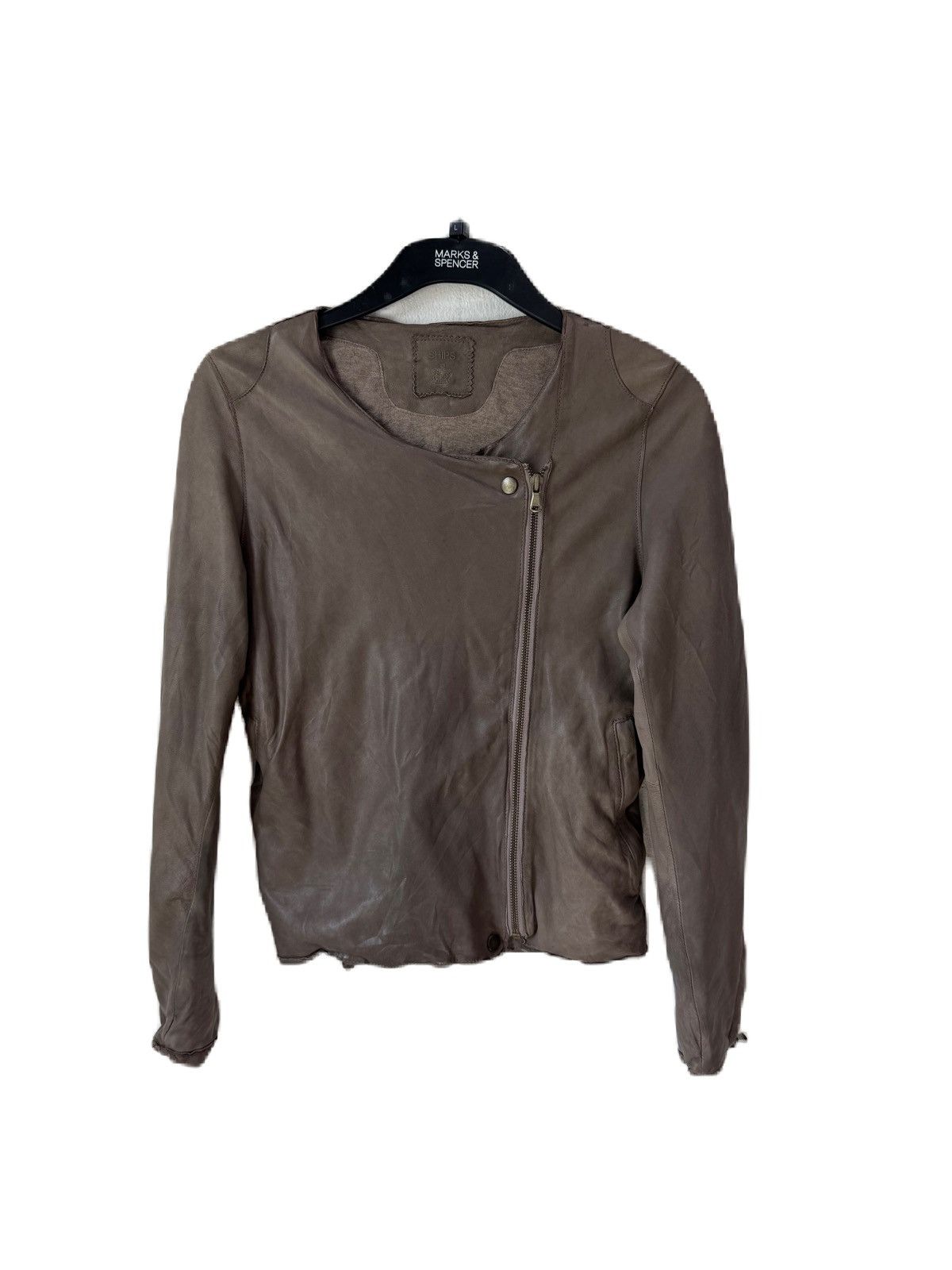 SHIPS JAPANESE BRAND SHIPS LEATHER JACKET ASYMMETRIC SHEEPSKIN Size M / US 6-8 / IT 42-44 - 1 Thumbnail