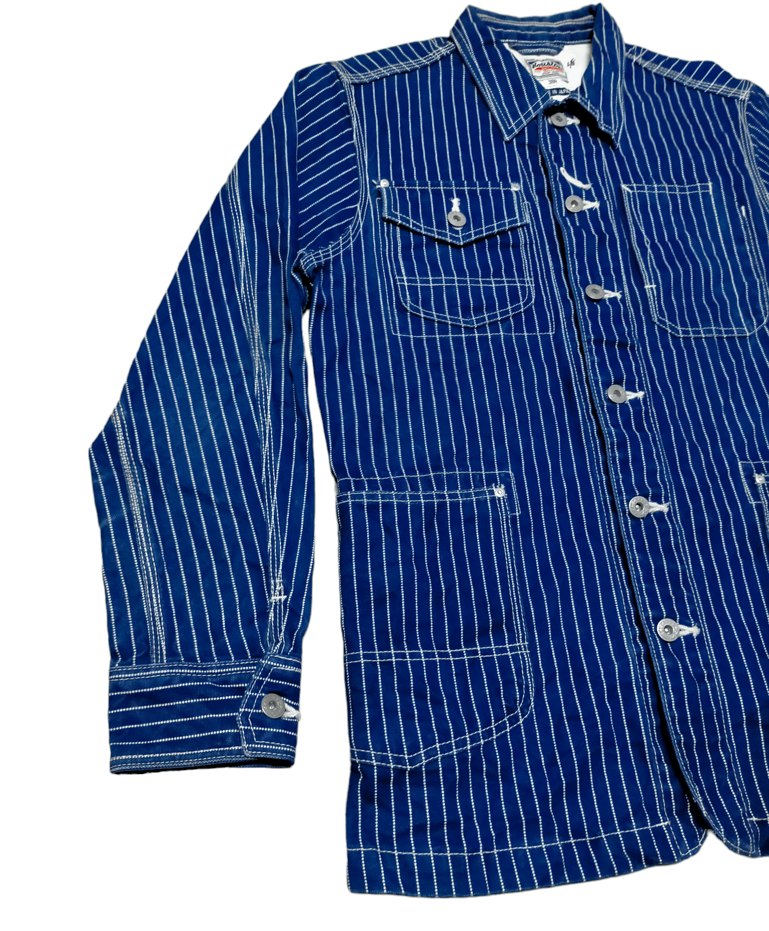 Japanese Brand Houston Wabash Chore Jaket Stripe Denim Made in Japan Size US M / EU 48-50 / 2 - 4 Thumbnail