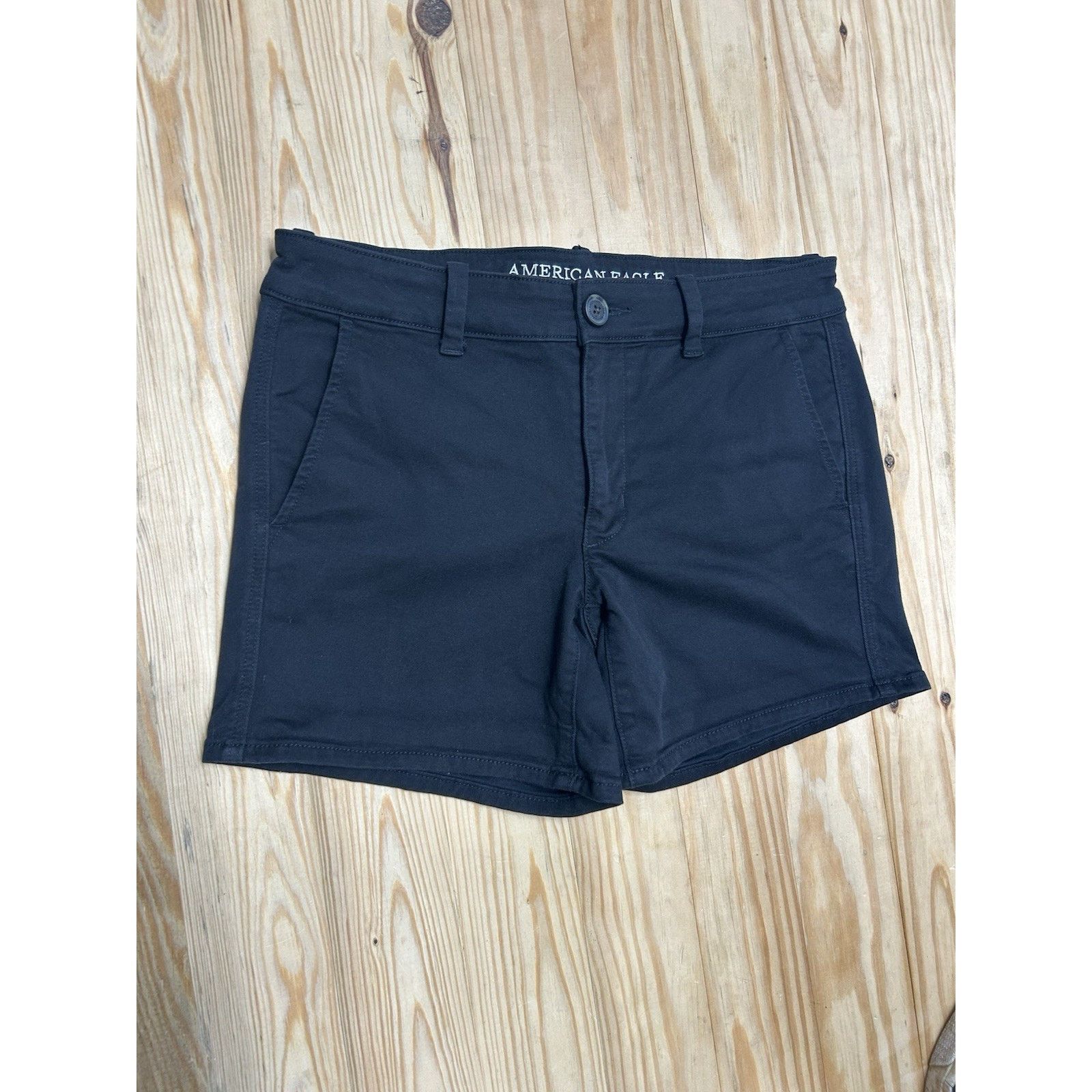 American Eagle Outfitters American Eagle Shorts Womens 8 Black Chinos Stretch 9" Size 30" / US 8 / IT 44 - 1 Thumbnail