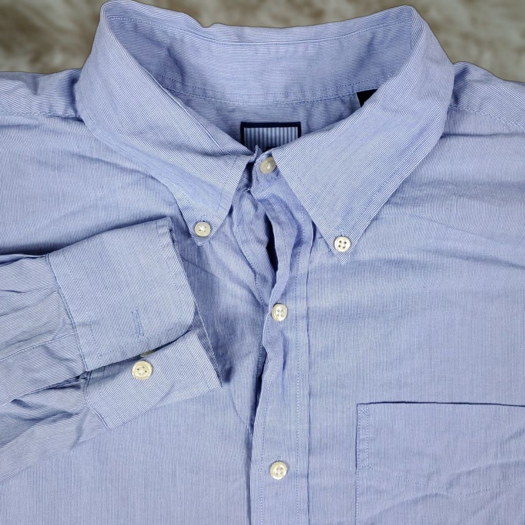 Tommy Hilfiger VINTAGE Tommy Hilfiger Ithaca Shirt Mens XL Blue Striped Button-Up Pocket Classic 90s Mens Size US XL / EU 56 / 4 - 1 Thumbnail