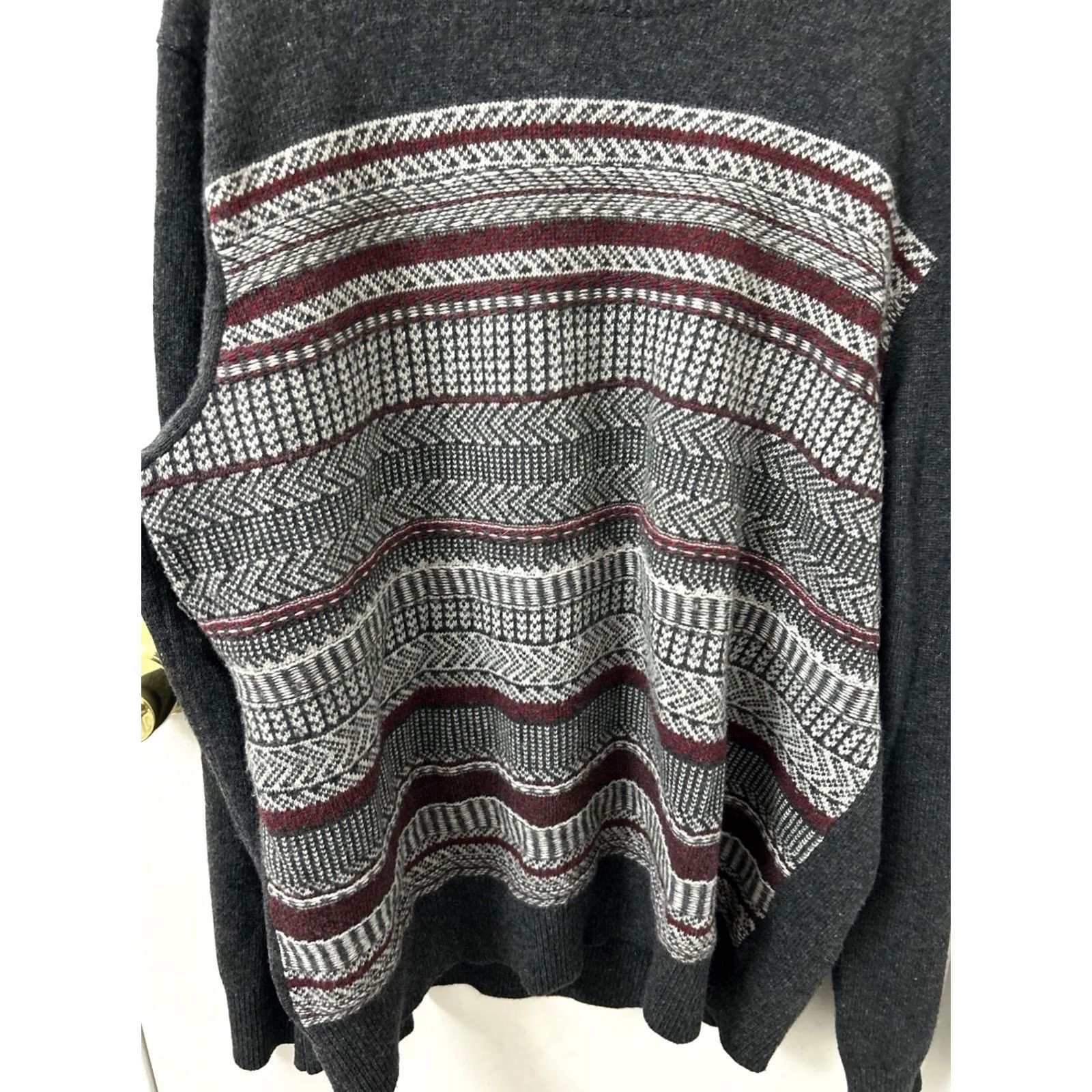 Banana Republic Banana Republic Sweater Mens XL Gray Merino Wool Crew Neck Fair Isle Pullover Knit Size US XL / EU 56 / 4 - 4 Thumbnail